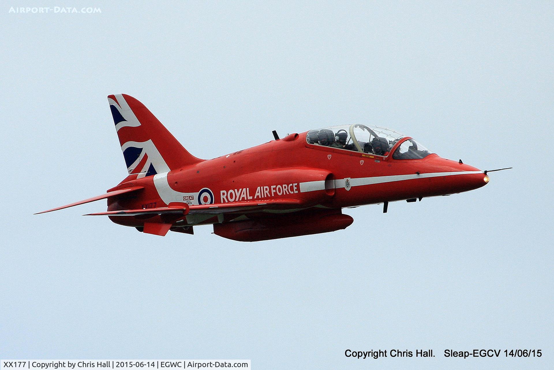 XX177, 1977 Hawker Siddeley Hawk T.1 C/N 024/312024, displaying at the 2015 Cosford Airshow