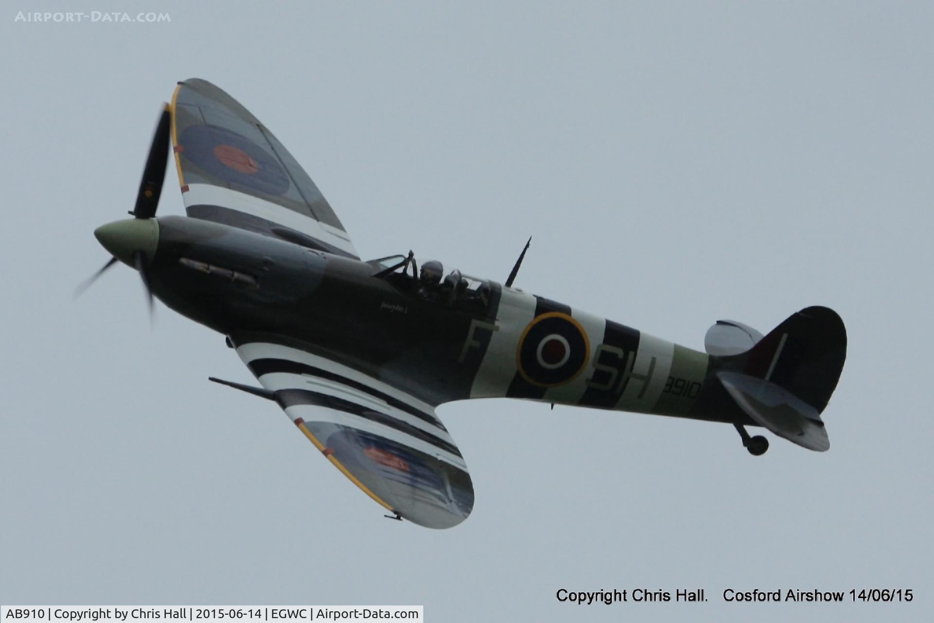 AB910, Supermarine 349 Spitfire LF.Vb C/N CBAF.1061, displaying at the 2015 Cosford Airshow