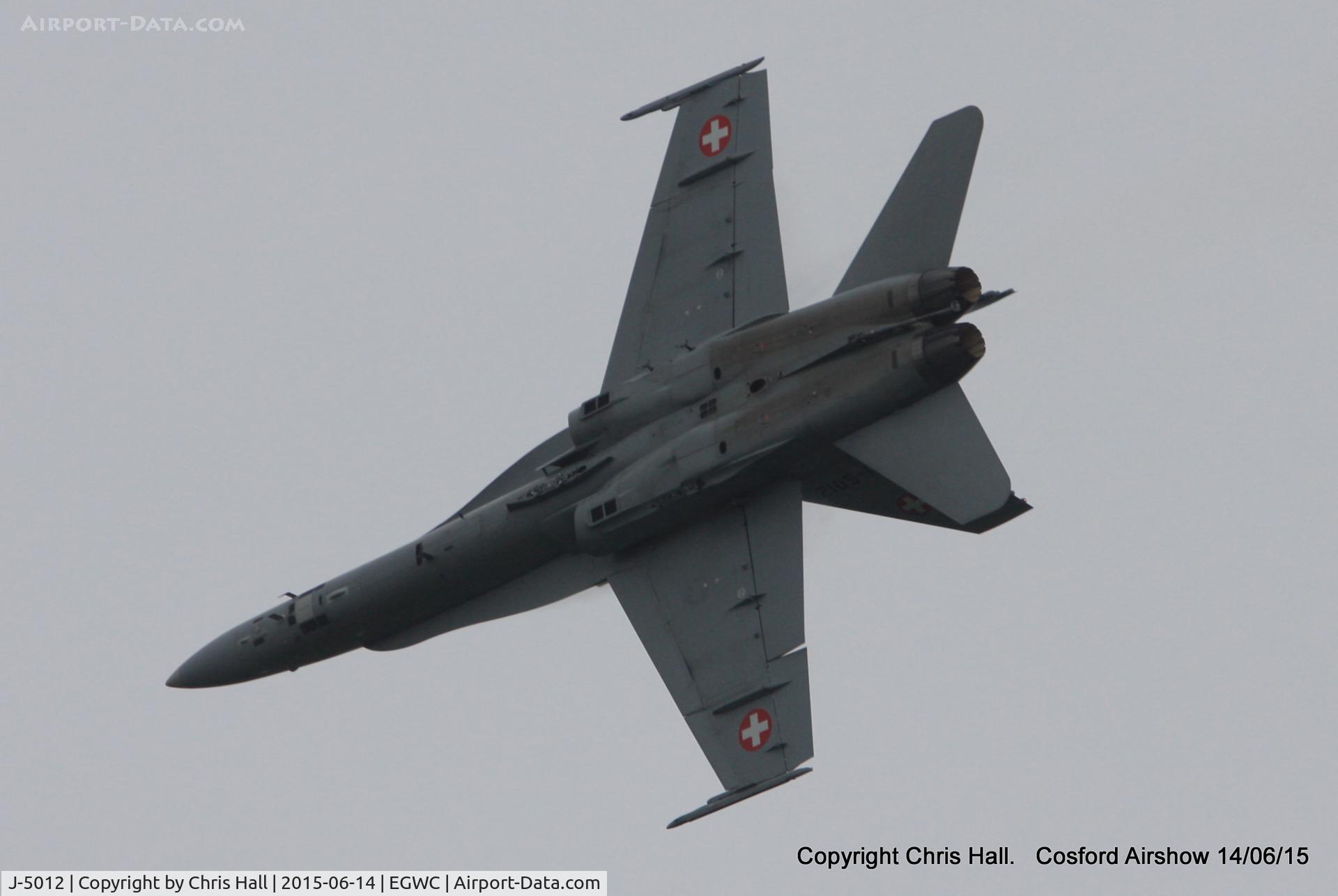 J-5012, McDonnell Douglas F/A-18C Hornet C/N 1352/SFC012, displaying at the 2015 Cosford Airshow