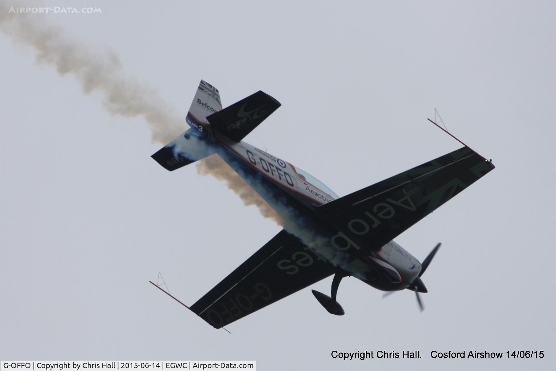 G-OFFO, 2006 Extra EA-300/L C/N 1226, displaying at the 2015 Cosford Airshow