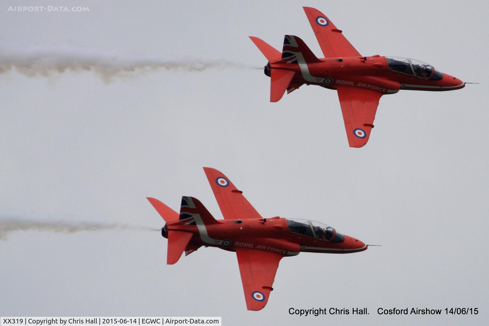 XX319, 1980 Hawker Siddeley Hawk T.1A C/N 162/312144, displaying at the 2015 Cosford Airshow