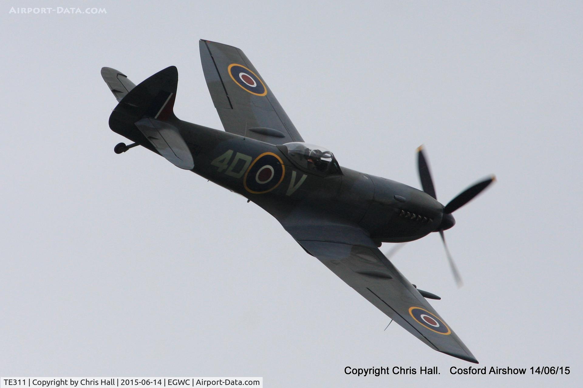 TE311, 1945 Supermarine 361 Spitfire LF.XVIe C/N CBAF.IX.4497, displaying at the 2015 Cosford Airshow