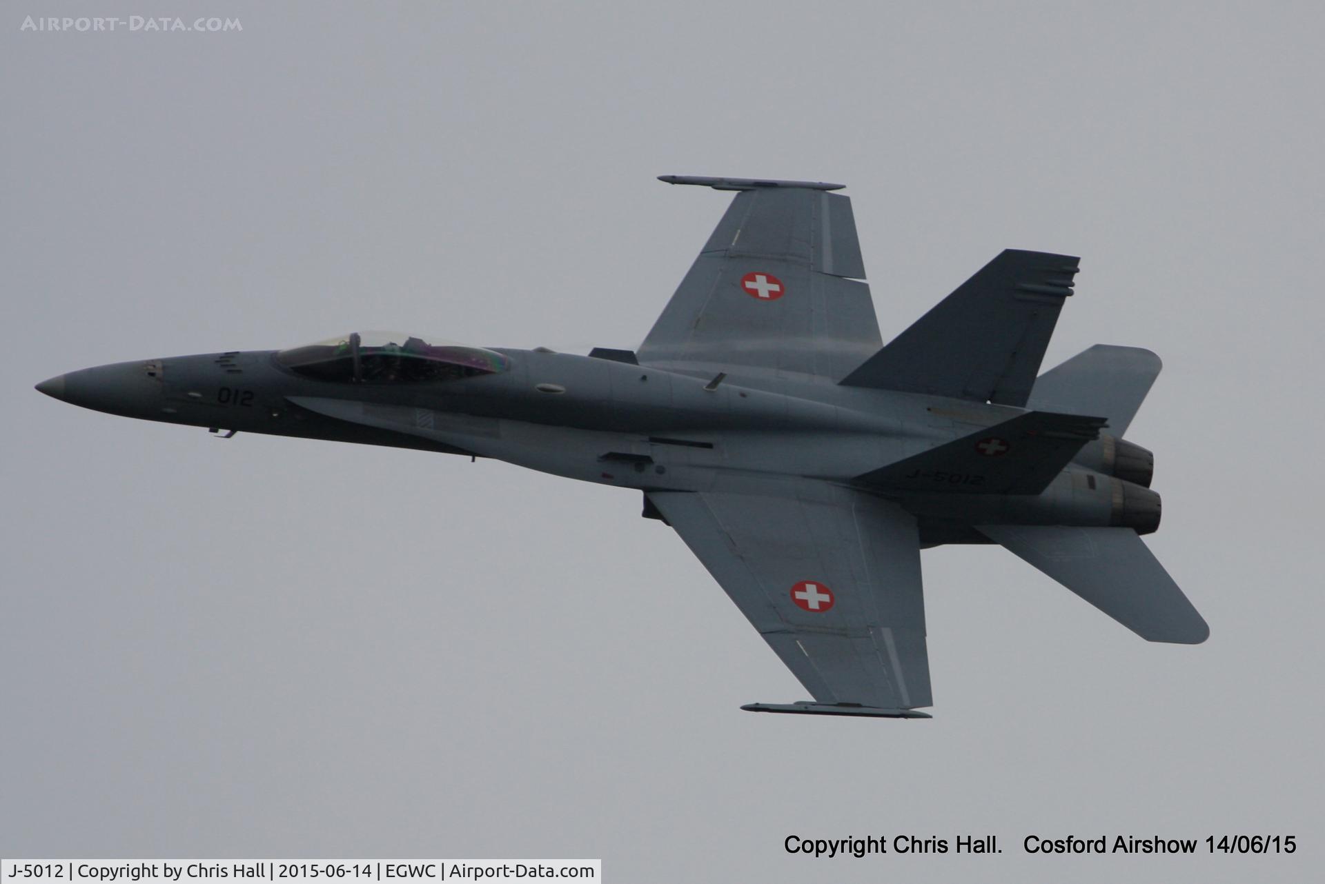 J-5012, McDonnell Douglas F/A-18C Hornet C/N 1352/SFC012, displaying at the 2015 Cosford Airshow