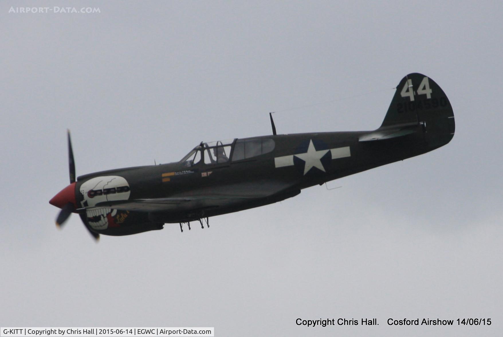 G-KITT, 1943 Curtiss P-40M Warhawk C/N 27490, displaying at the 2015 Cosford Airshow