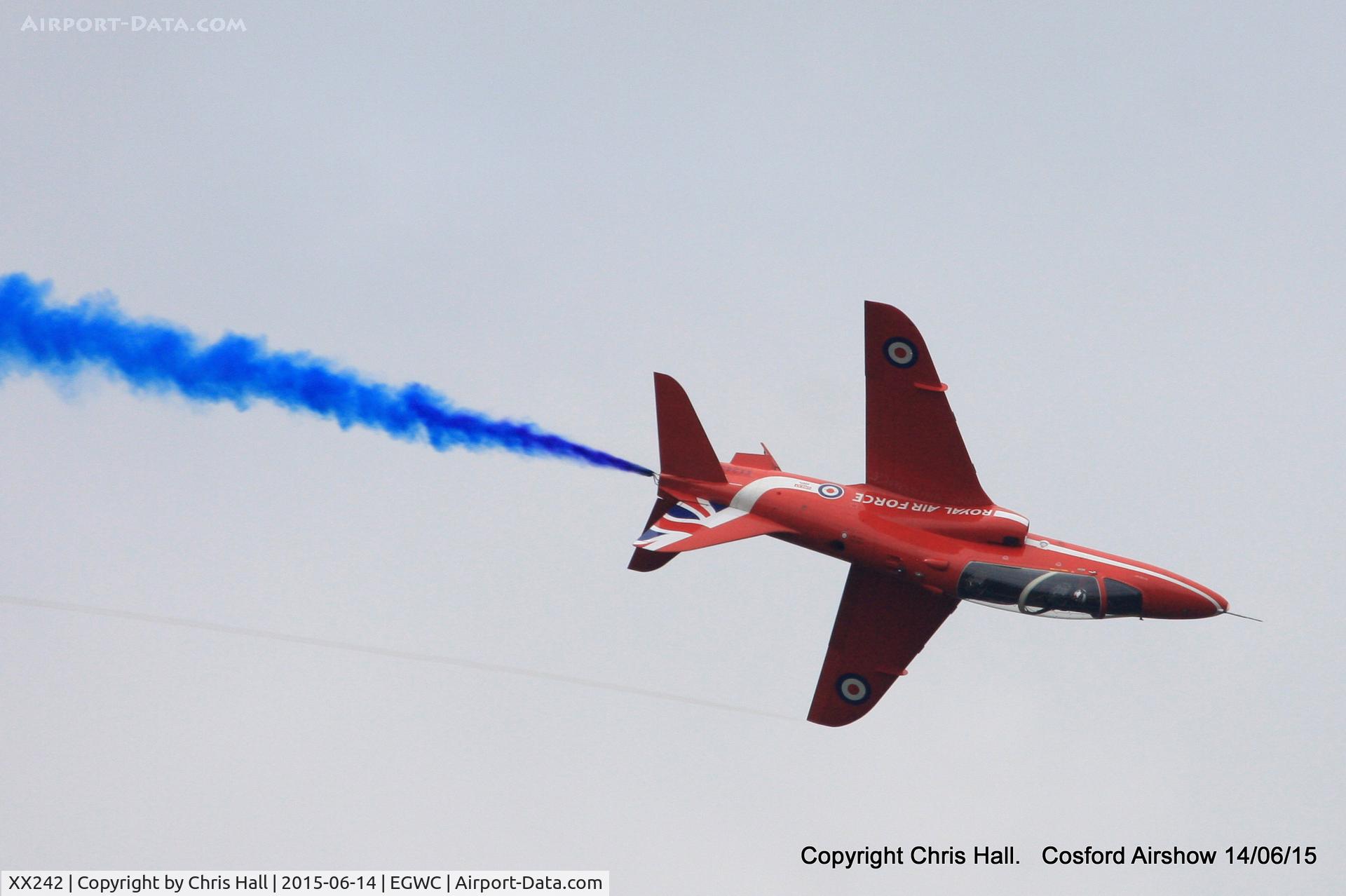 XX242, 1978 Hawker Siddeley Hawk T.1 C/N 078/312078, displaying at the 2015 Cosford Airshow