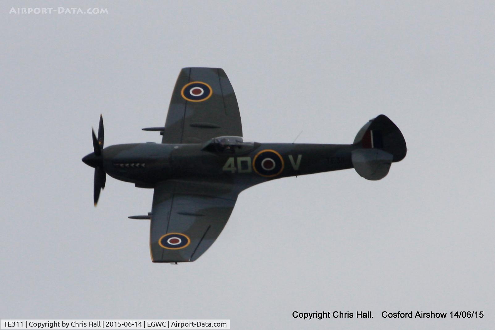 TE311, 1945 Supermarine 361 Spitfire LF.XVIe C/N CBAF.IX.4497, displaying at the 2015 Cosford Airshow