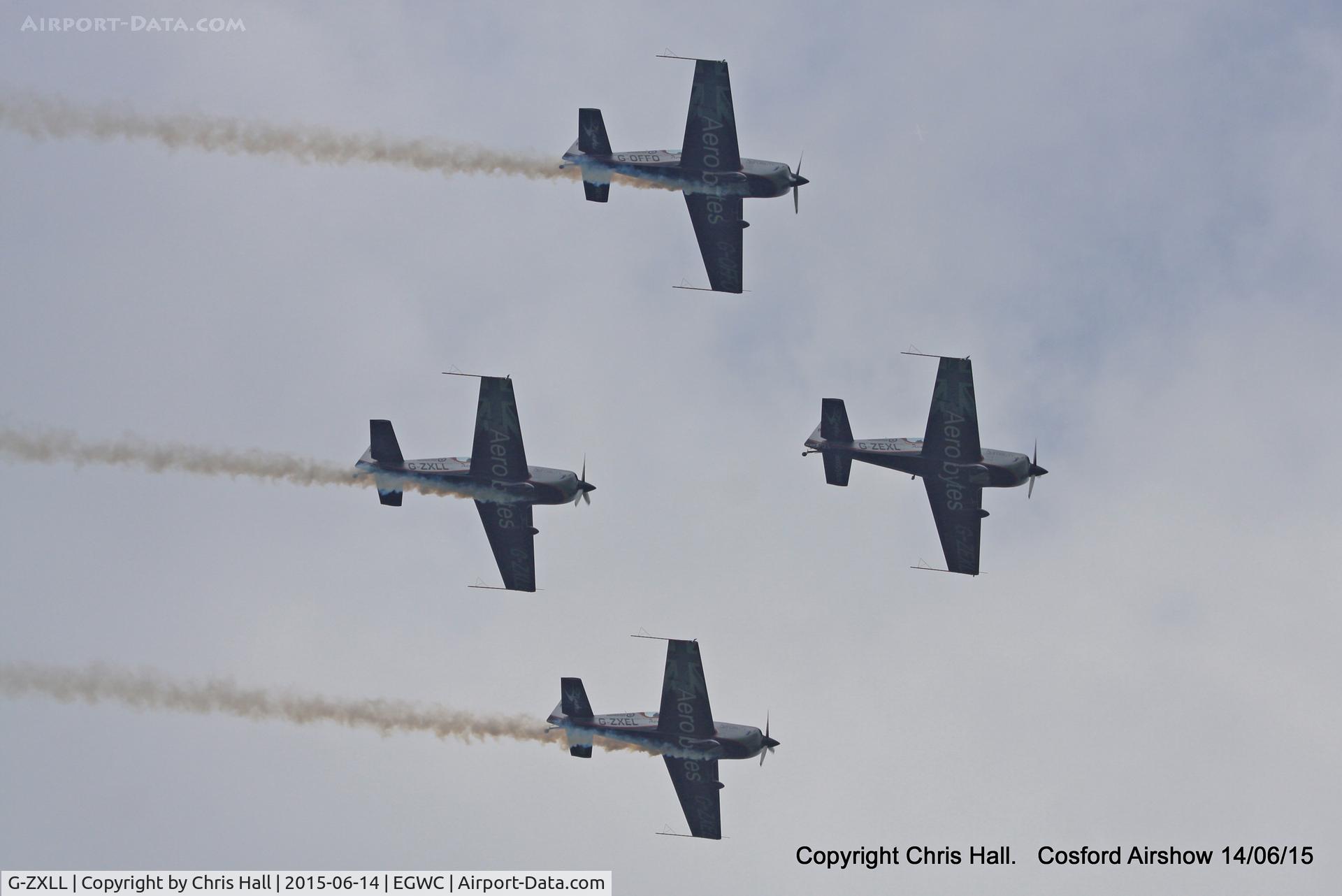 G-ZXLL, 2011 Extra EA-300L C/N 1319, displaying at the 2015 Cosford Airshow