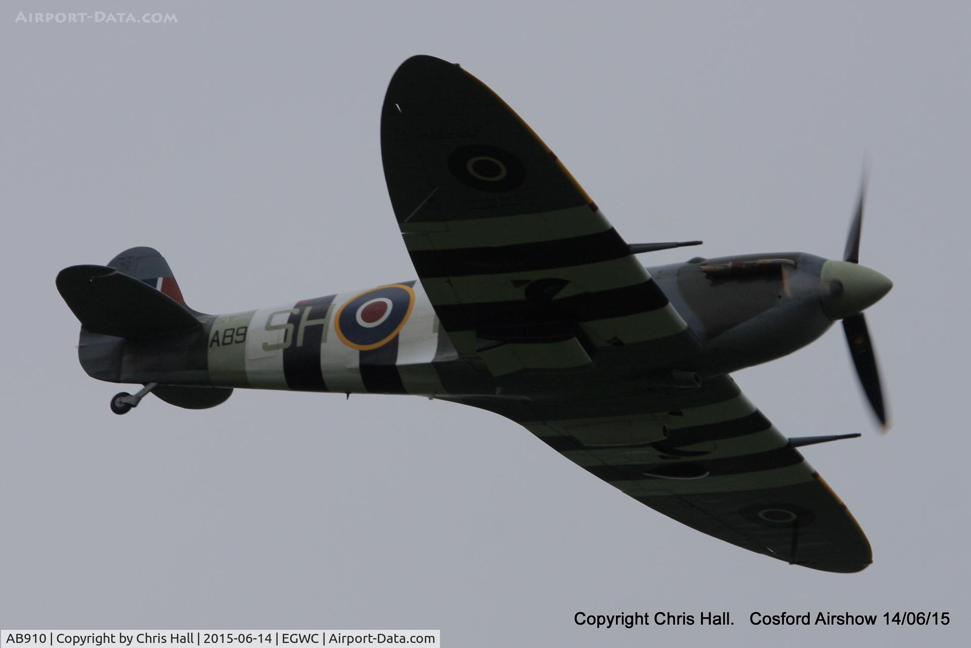 AB910, Supermarine 349 Spitfire LF.Vb C/N CBAF.1061, displaying at the 2015 Cosford Airshow