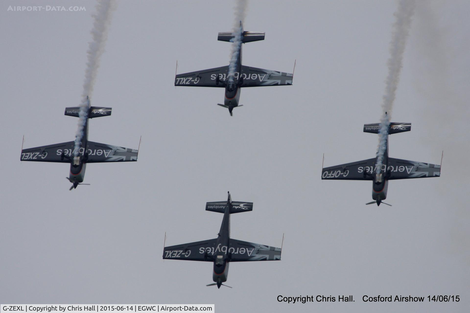 G-ZEXL, 2006 Extra EA-300L C/N 1225, displaying at the 2015 Cosford Airshow