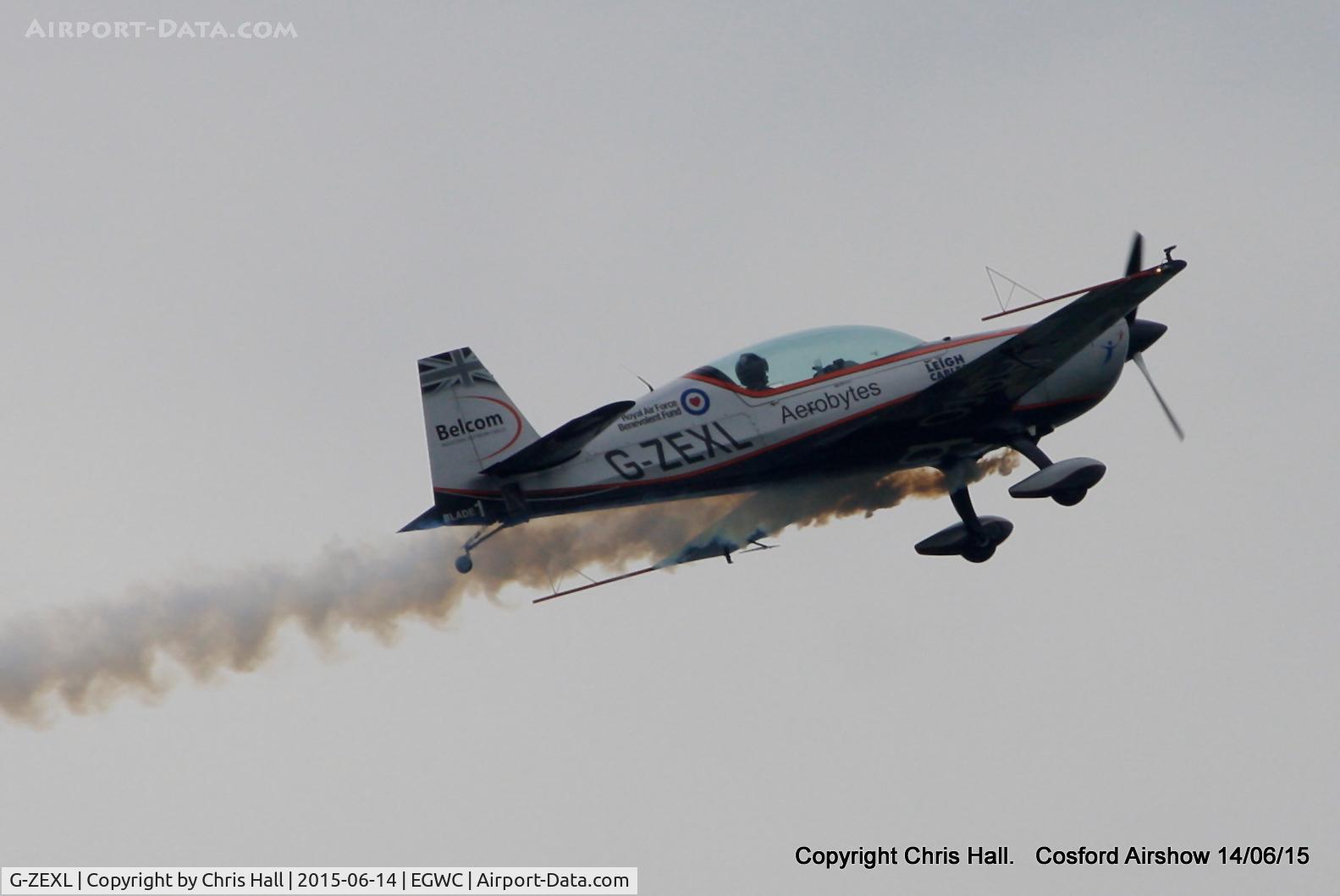 G-ZEXL, 2006 Extra EA-300L C/N 1225, displaying at the 2015 Cosford Airshow