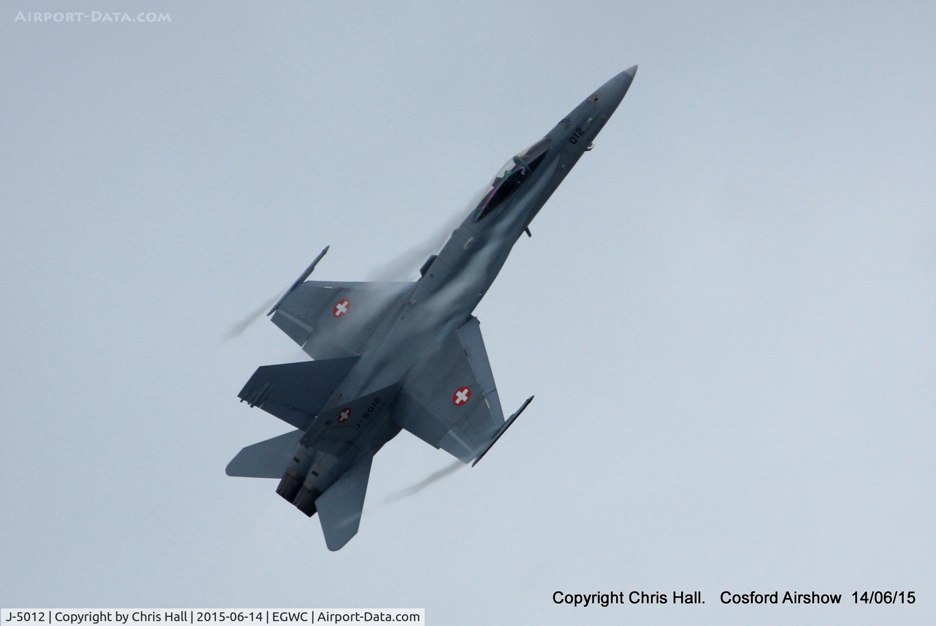 J-5012, McDonnell Douglas F/A-18C Hornet C/N 1352/SFC012, displaying at the 2015 Cosford Airshow