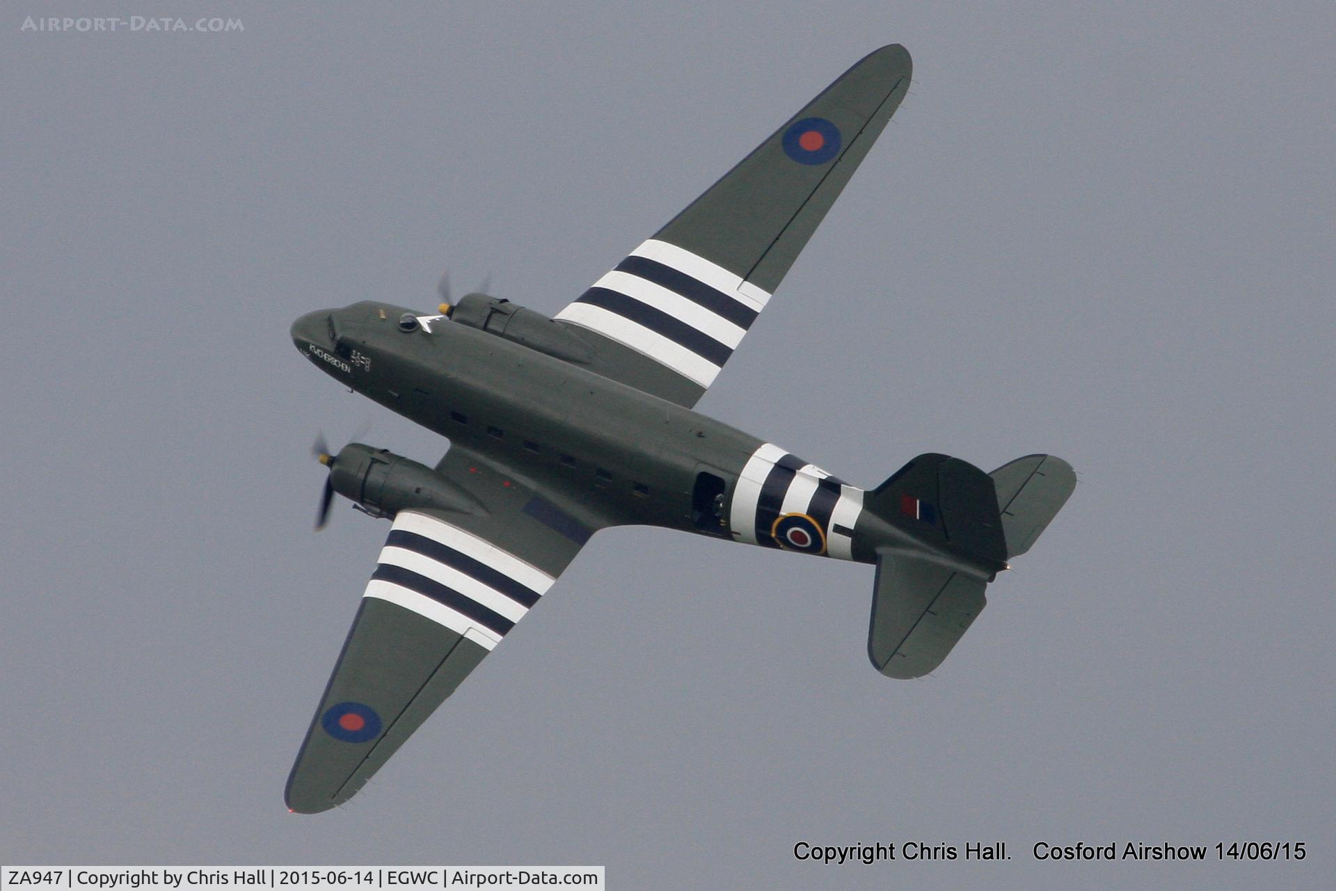 ZA947, 1943 Douglas C-47A-60-DL Dakota III C/N 10200, displaying at the 2015 Cosford Airshow