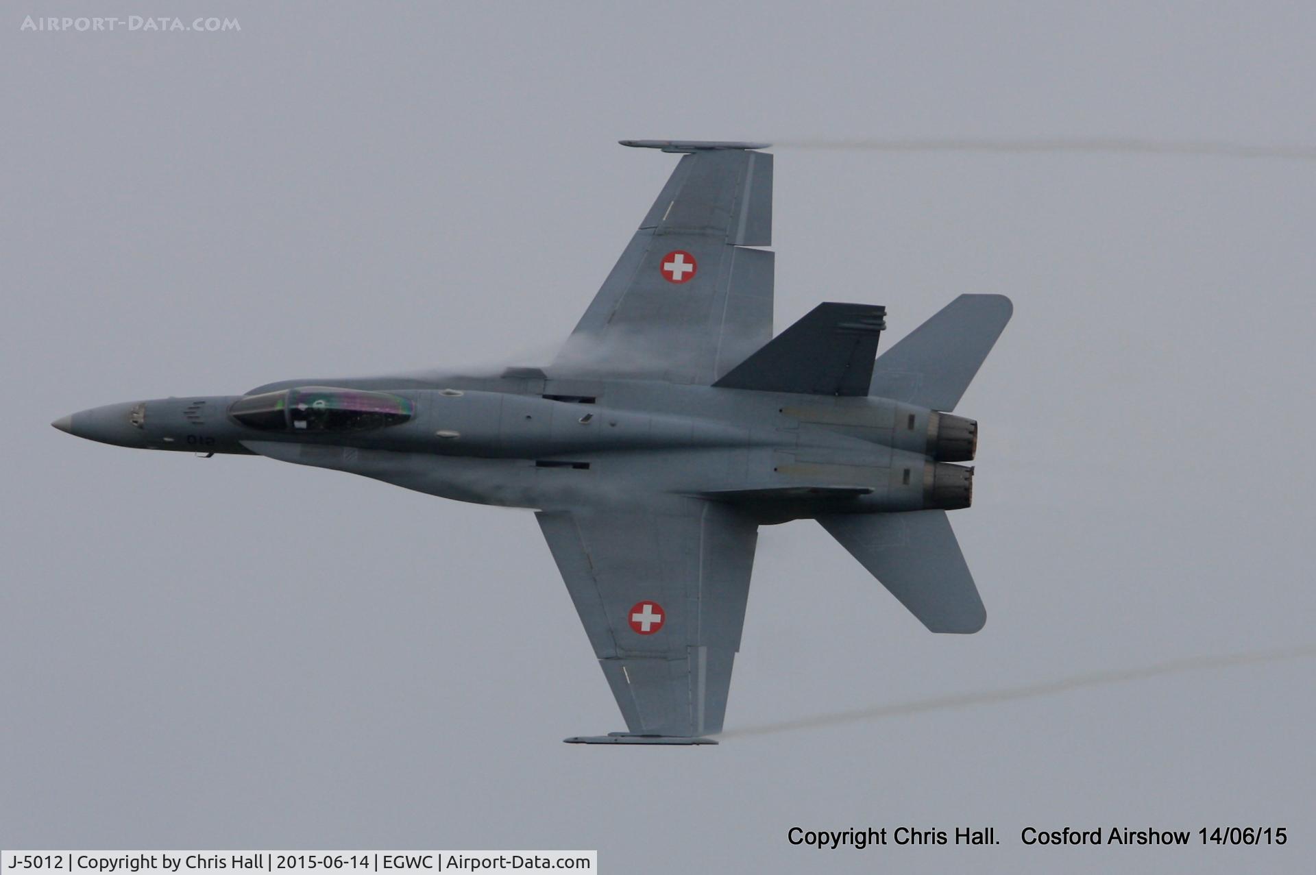 J-5012, McDonnell Douglas F/A-18C Hornet C/N 1352/SFC012, displaying at the 2015 Cosford Airshow