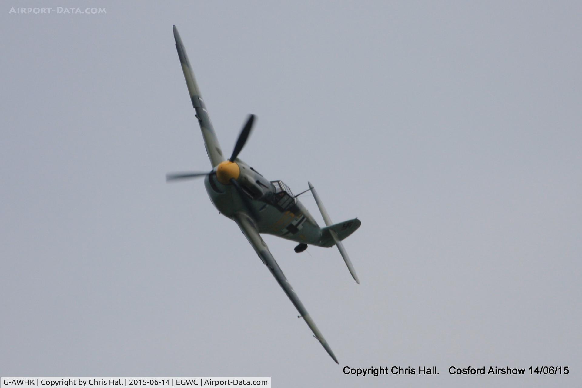 G-AWHK, 1949 Hispano HA-1112-M1L Buchon C/N 172, displaying at the 2015 Cosford Airshow