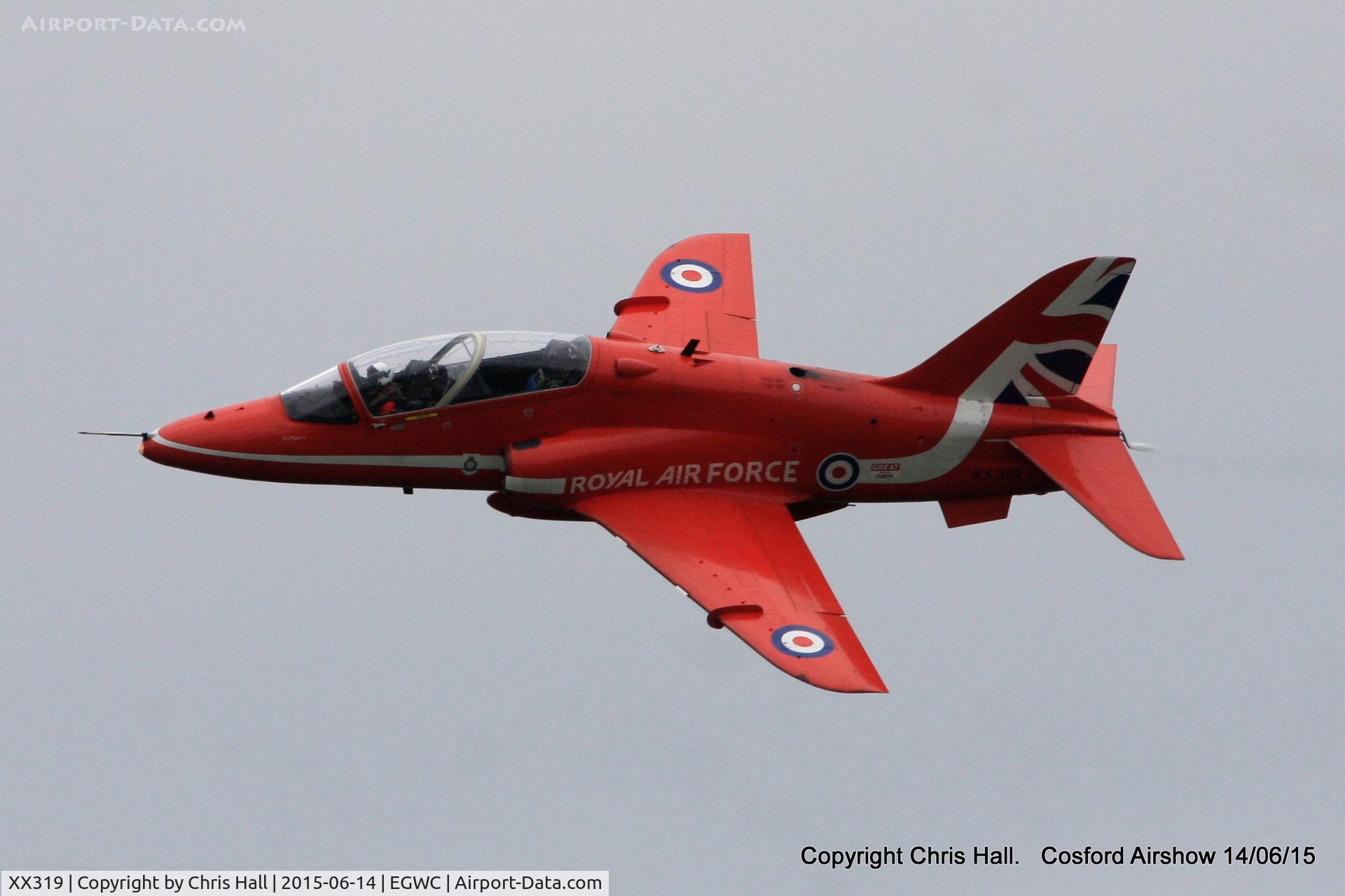 XX319, 1980 Hawker Siddeley Hawk T.1A C/N 162/312144, displaying at the 2015 Cosford Airshow