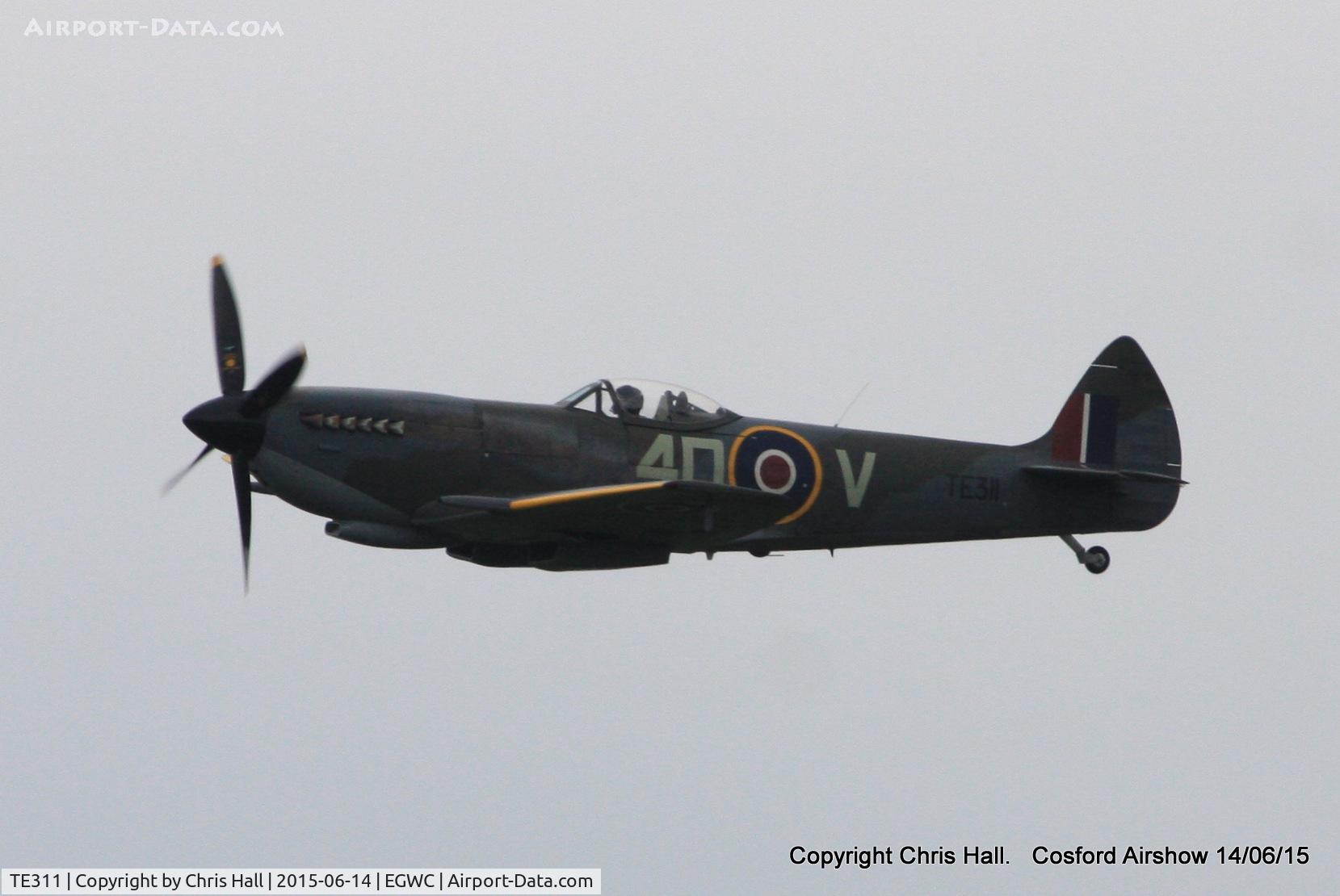 TE311, 1945 Supermarine 361 Spitfire LF.XVIe C/N CBAF.IX.4497, displaying at the 2015 Cosford Airshow