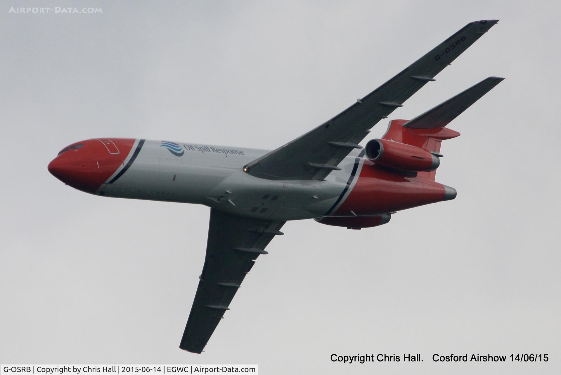 G-OSRB, 1983 Boeing 727-2S2F C/N 22929, displaying at the 2015 Cosford Airshow
