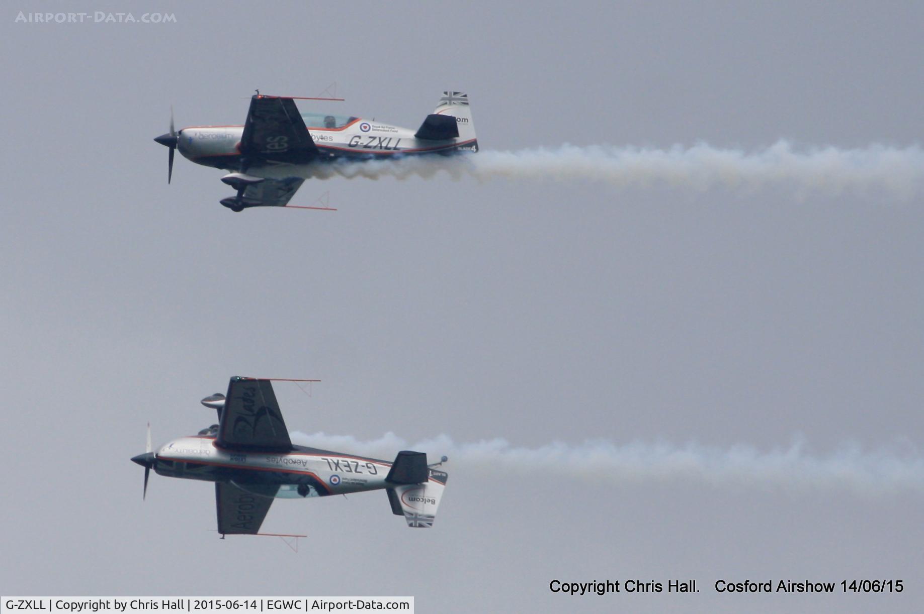 G-ZXLL, 2011 Extra EA-300L C/N 1319, displaying at the 2015 Cosford Airshow