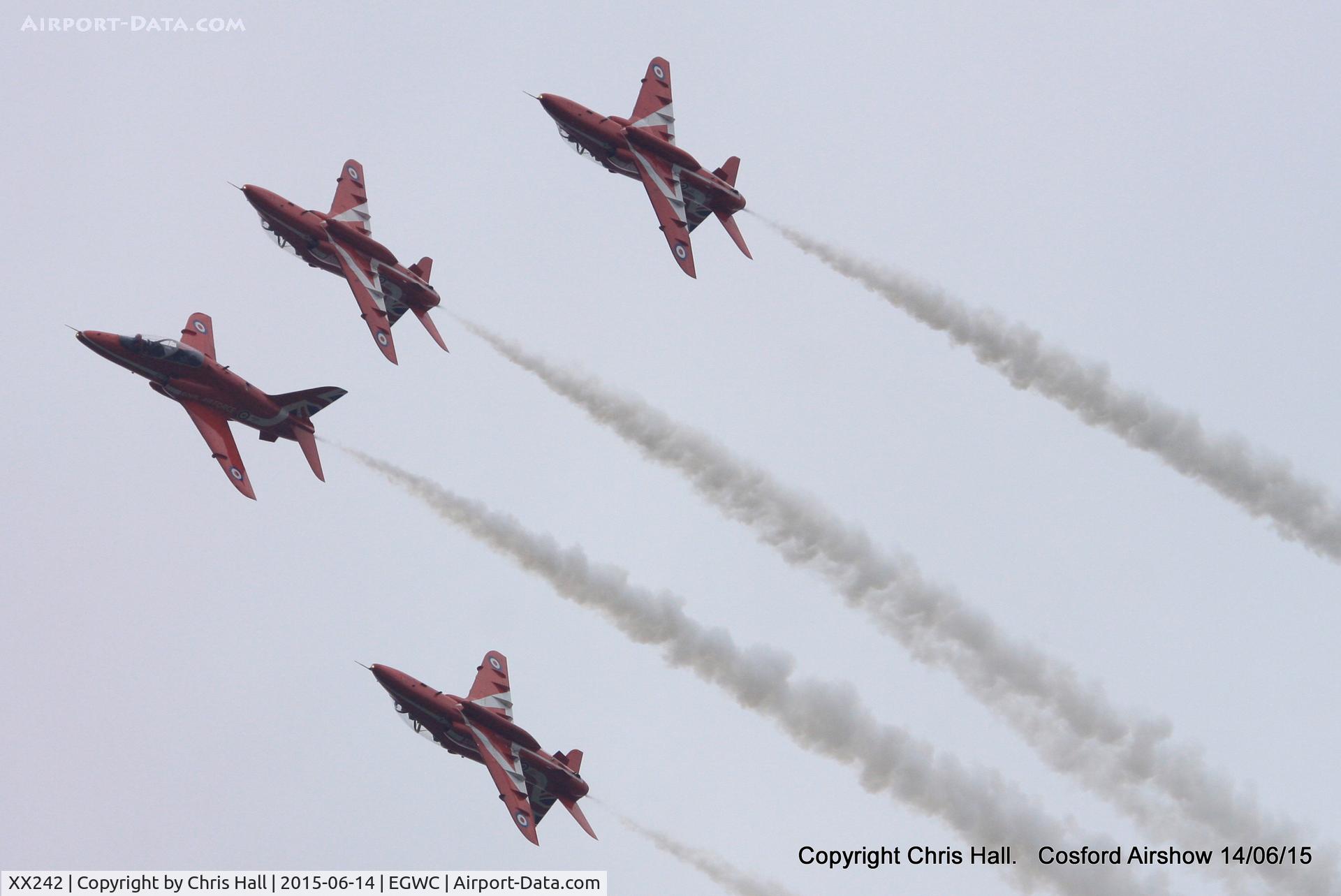 XX242, 1978 Hawker Siddeley Hawk T.1 C/N 078/312078, displaying at the 2015 Cosford Airshow