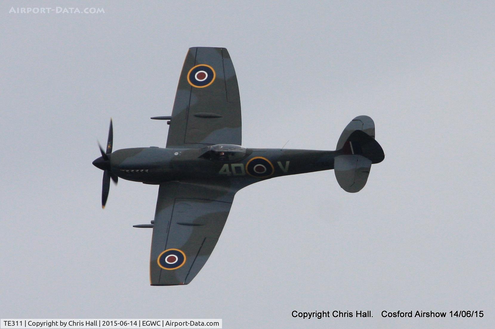 TE311, 1945 Supermarine 361 Spitfire LF.XVIe C/N CBAF.IX.4497, displaying at the 2015 Cosford Airshow