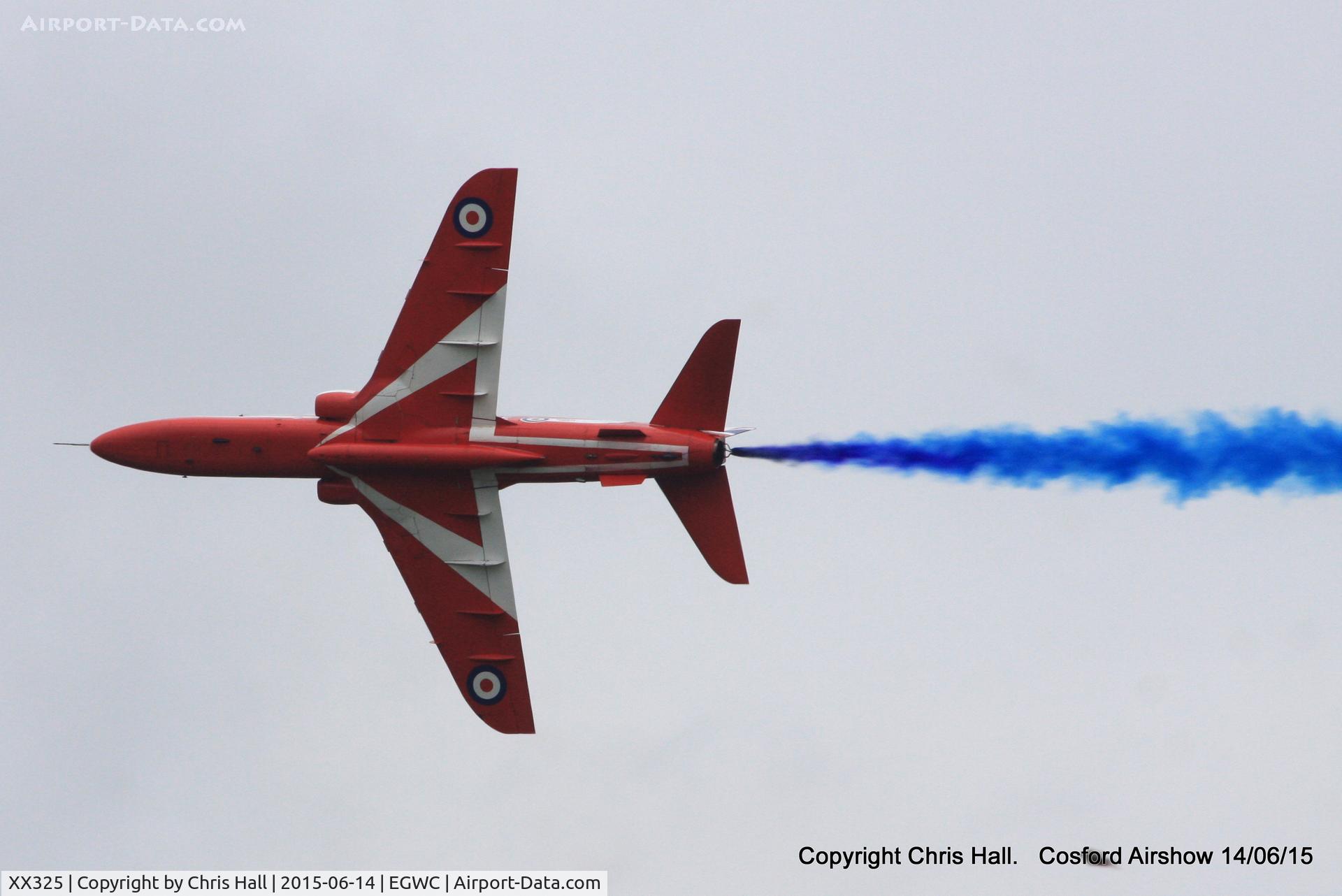 XX325, 1980 Hawker Siddeley Hawk T.1 C/N 169/312150, displaying at the 2015 Cosford Airshow