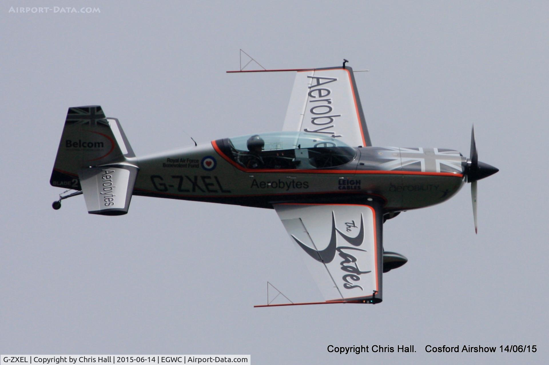 G-ZXEL, 2006 Extra EA-300L C/N 1224, displaying at the 2015 Cosford Airshow