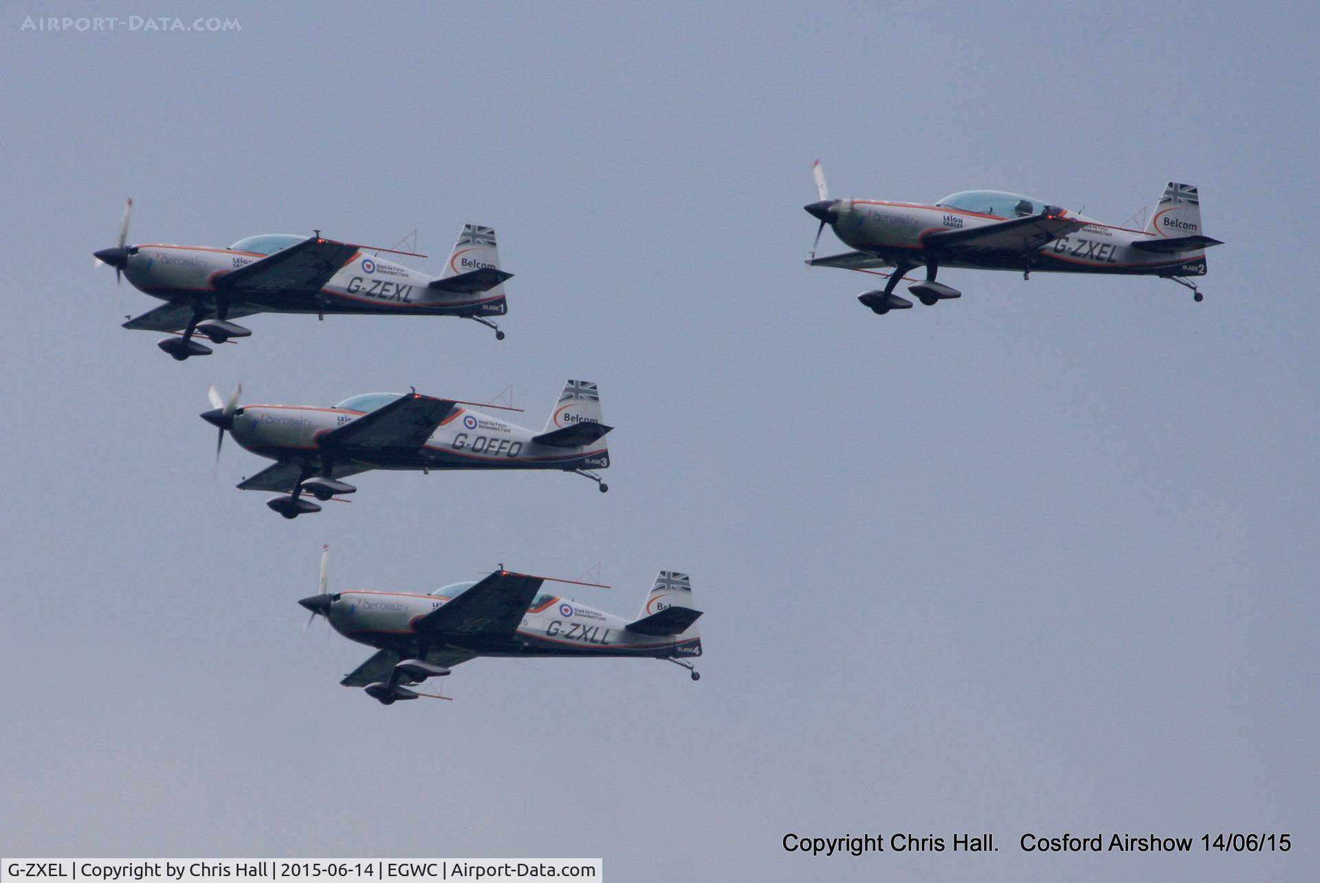G-ZXEL, 2006 Extra EA-300L C/N 1224, displaying at the 2015 Cosford Airshow