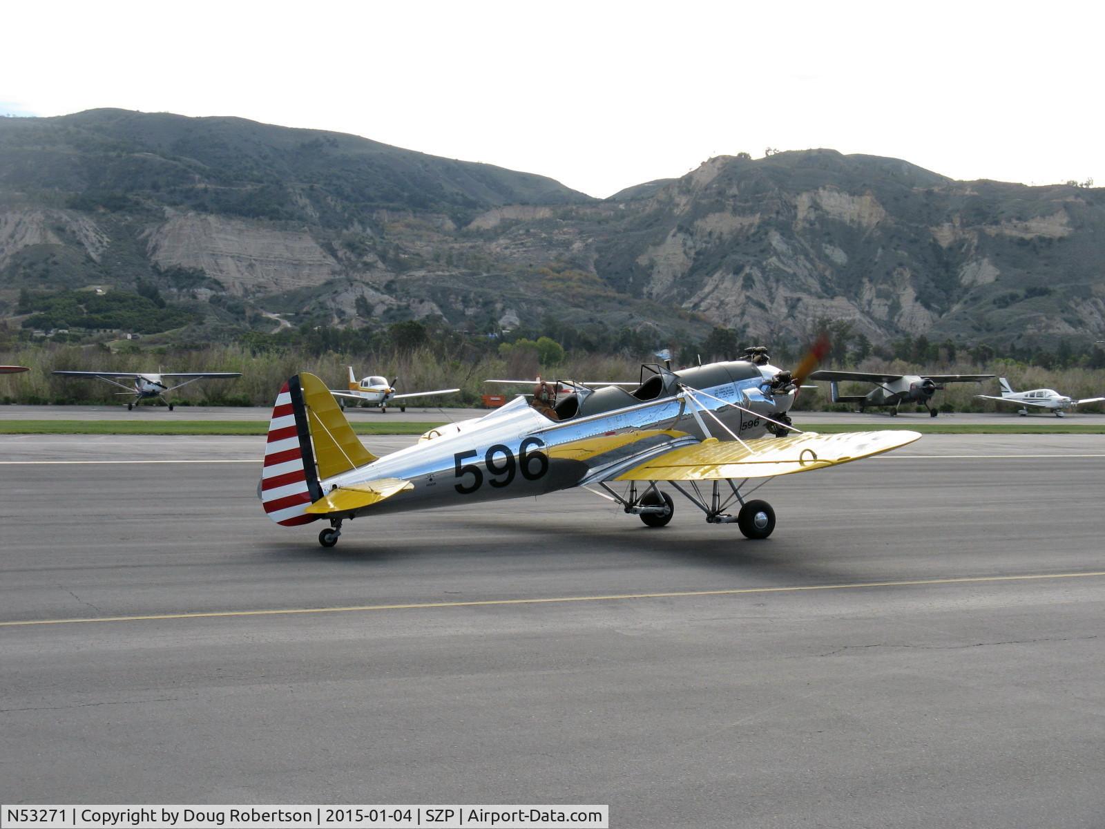 N53271, 1941 Ryan Aeronautical ST3KR C/N 1625, Ryan Aeronautical ST-3KR as PT-22, Kinner R5-540-1 160 Hp 5 cylinder radial with a beautiful, wondrous sound, taxi