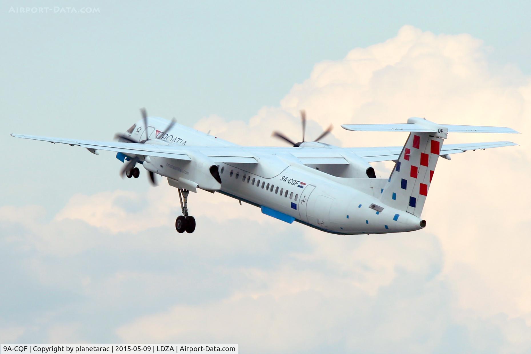 9A-CQF, 2010 De Havilland Canada DHC-8-402Q Dash 8 C/N 4301, Evening Take off from ZAG