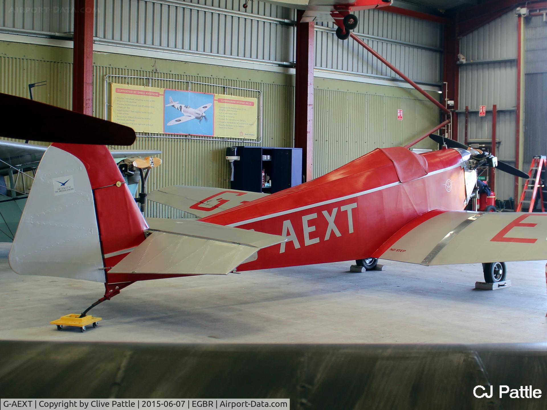 G-AEXT, 1937 Dart Kitten II C/N 123, Hangared at The Real Aeroplane Company Ltd, Breighton Airfield, Yorkshire, U.K.  - EGBR