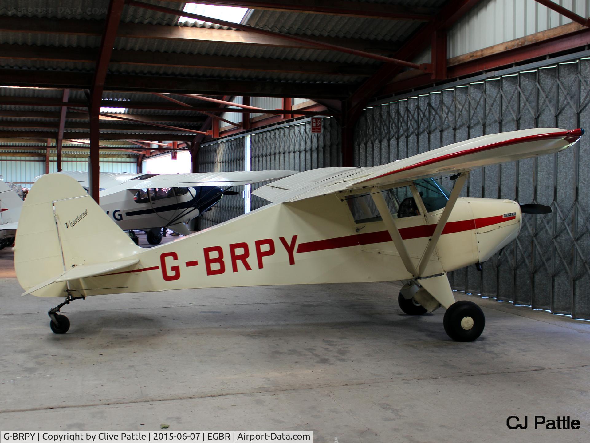 G-BRPY, 1948 Piper PA-15 Vagabond Vagabond C/N 15-141, Hangared at The Real Aeroplane Company Ltd, Breighton Airfield, Yorkshire, U.K.  - EGBR