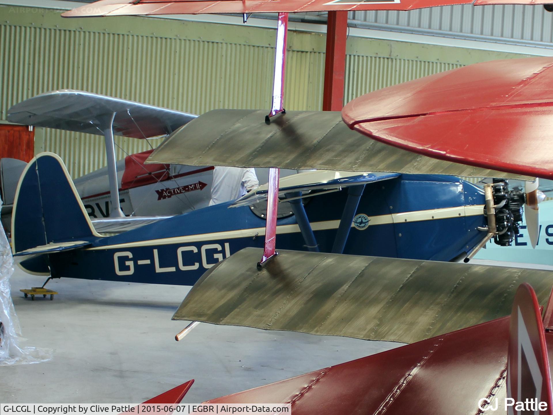 G-LCGL, 1993 Comper CLA7 Swift Replica C/N PFA 103-11089, Hangared at The Real Aeroplane Company Ltd, Breighton Airfield, Yorkshire, U.K.  - EGBR