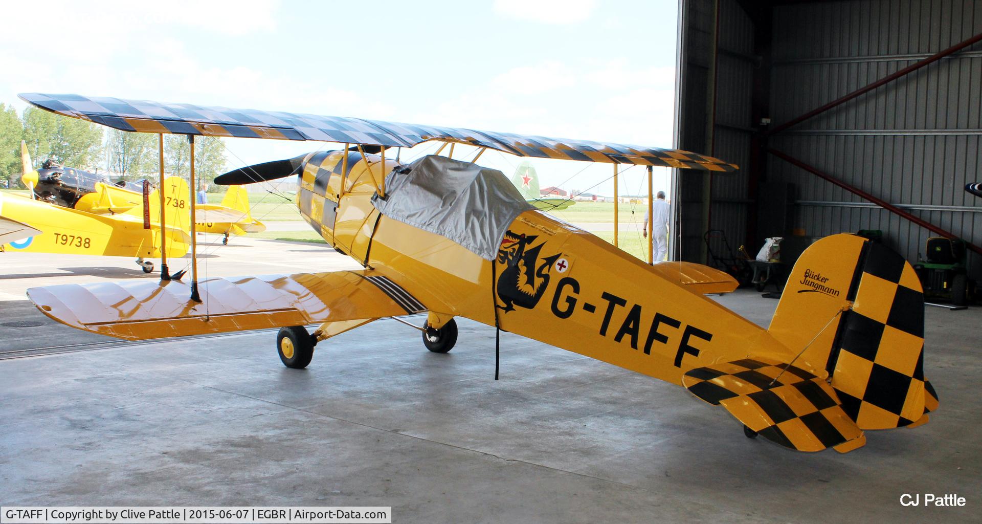 G-TAFF, 1957 CASA 1-131E Jungmann C/N 1129, Hangared at The Real Aeroplane Company Ltd, Breighton Airfield, Yorkshire, U.K.  - EGBR