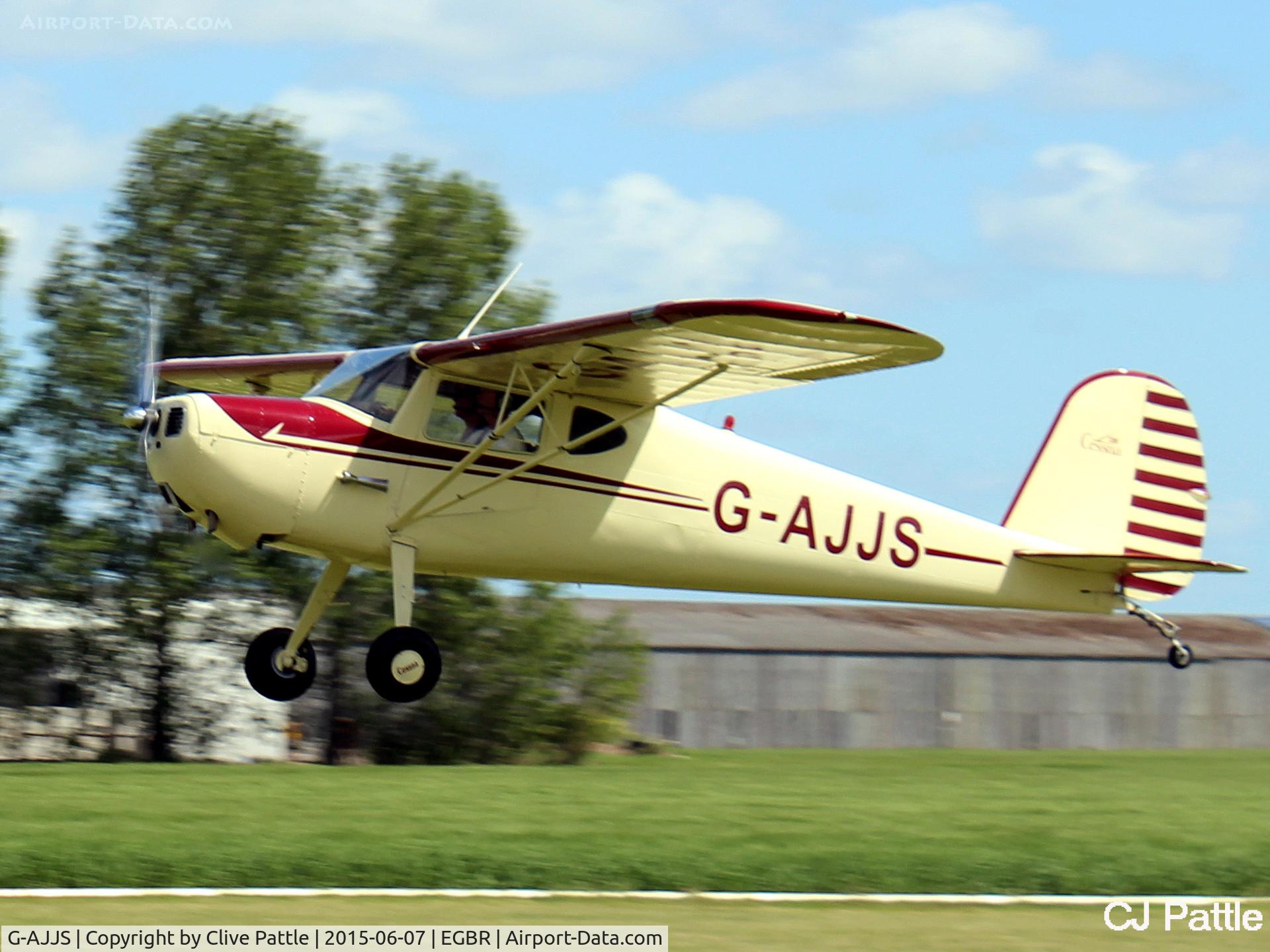 G-AJJS, 1947 Cessna 120 C/N 13047, In action at The Real Aeroplane Company Ltd Radial Fly-In, Breighton Airfield, Yorkshire, U.K.  - EGBR