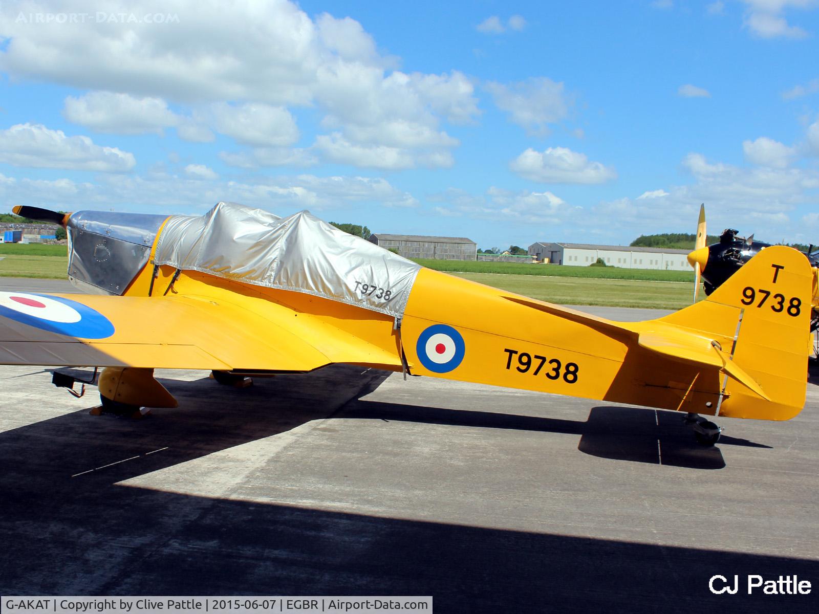 G-AKAT, 1940 Miles M14A Hawk Trainer 3 C/N 2005, In action at The Real Aeroplane Company Ltd Radial Fly-In, Breighton Airfield, Yorkshire, U.K.  - EGBR