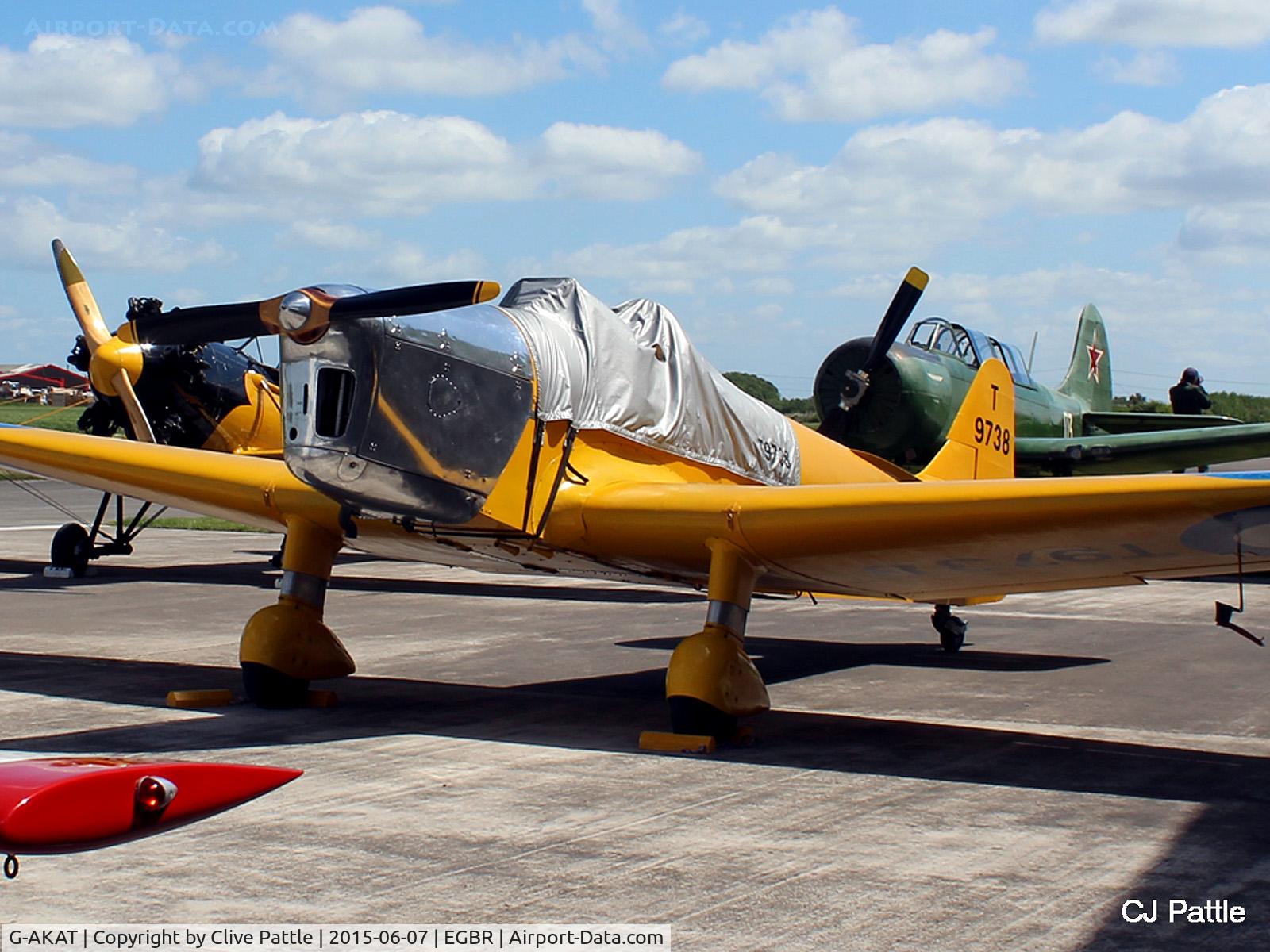 G-AKAT, 1940 Miles M14A Hawk Trainer 3 C/N 2005, In action at The Real Aeroplane Company Ltd Radial Fly-In, Breighton Airfield, Yorkshire, U.K.  - EGBR