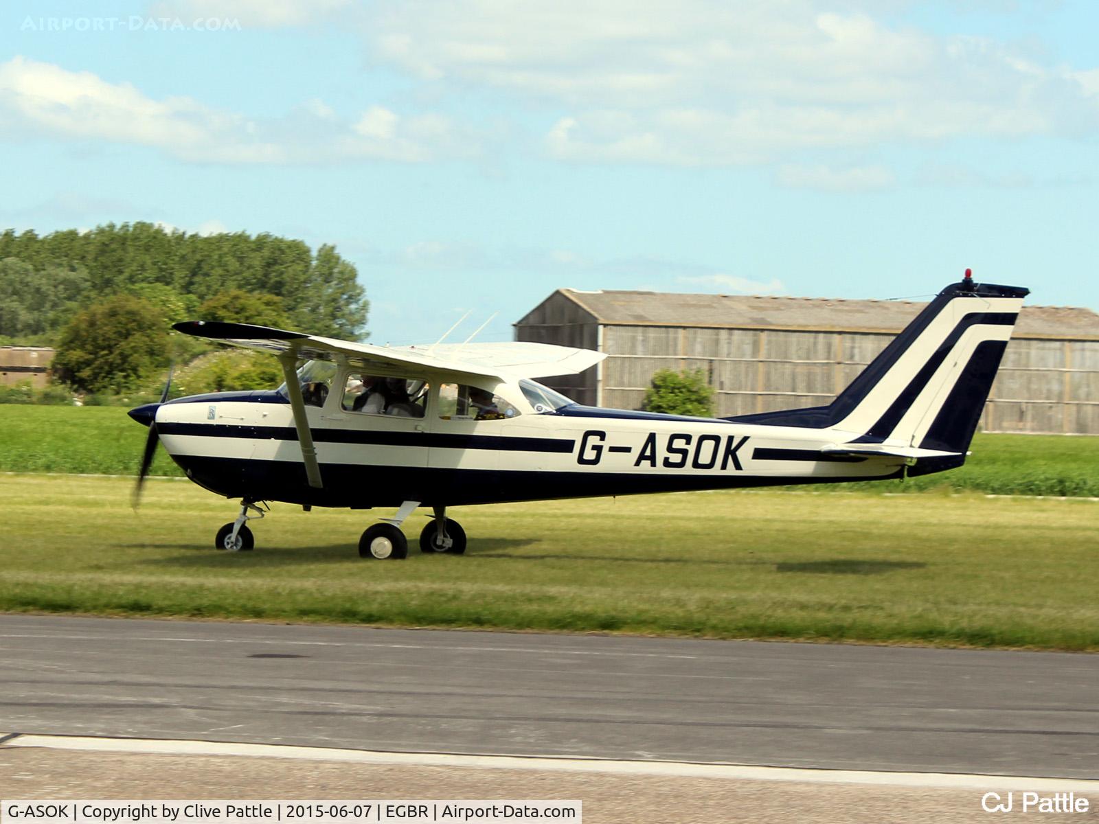 G-ASOK, 1964 Reims Cessna F172E Skyhawk C/N 0057, In action at The Real Aeroplane Company Ltd Radial Fly-In, Breighton Airfield, Yorkshire, U.K.  - EGBR