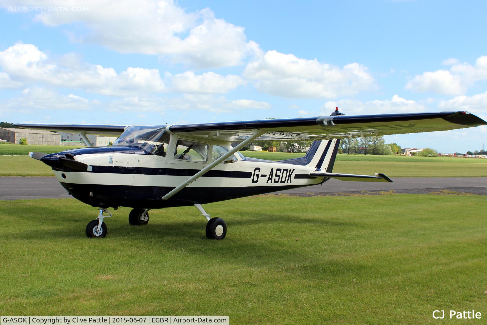 G-ASOK, 1964 Reims Cessna F172E Skyhawk C/N 0057, In action at The Real Aeroplane Company Ltd Radial Fly-In, Breighton Airfield, Yorkshire, U.K.  - EGBR