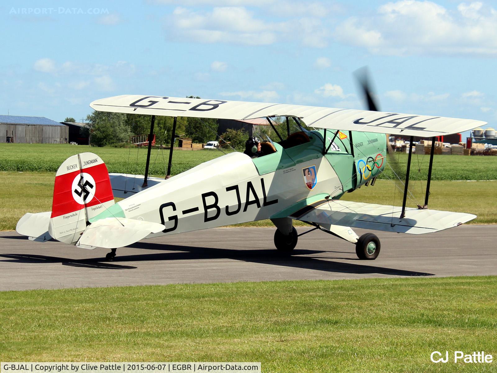 G-BJAL, 1957 Bucker 1-131E Jungmann C/N 1028, In action at The Real Aeroplane Company Ltd Radial Fly-In, Breighton Airfield, Yorkshire, U.K.  - EGBR
