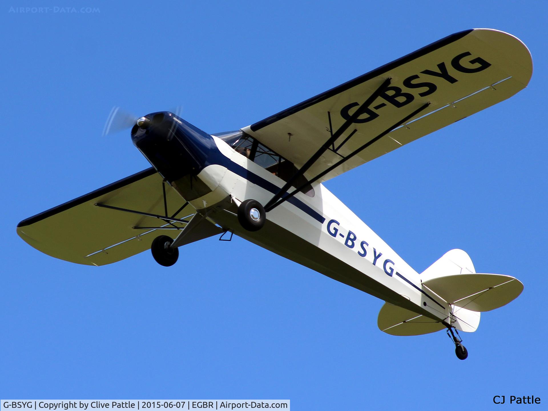 G-BSYG, 1947 Piper PA-12 Super Cruiser C/N 12-2106, In action at The Real Aeroplane Company Ltd Radial Fly-In, Breighton Airfield, Yorkshire, U.K.  - EGBR