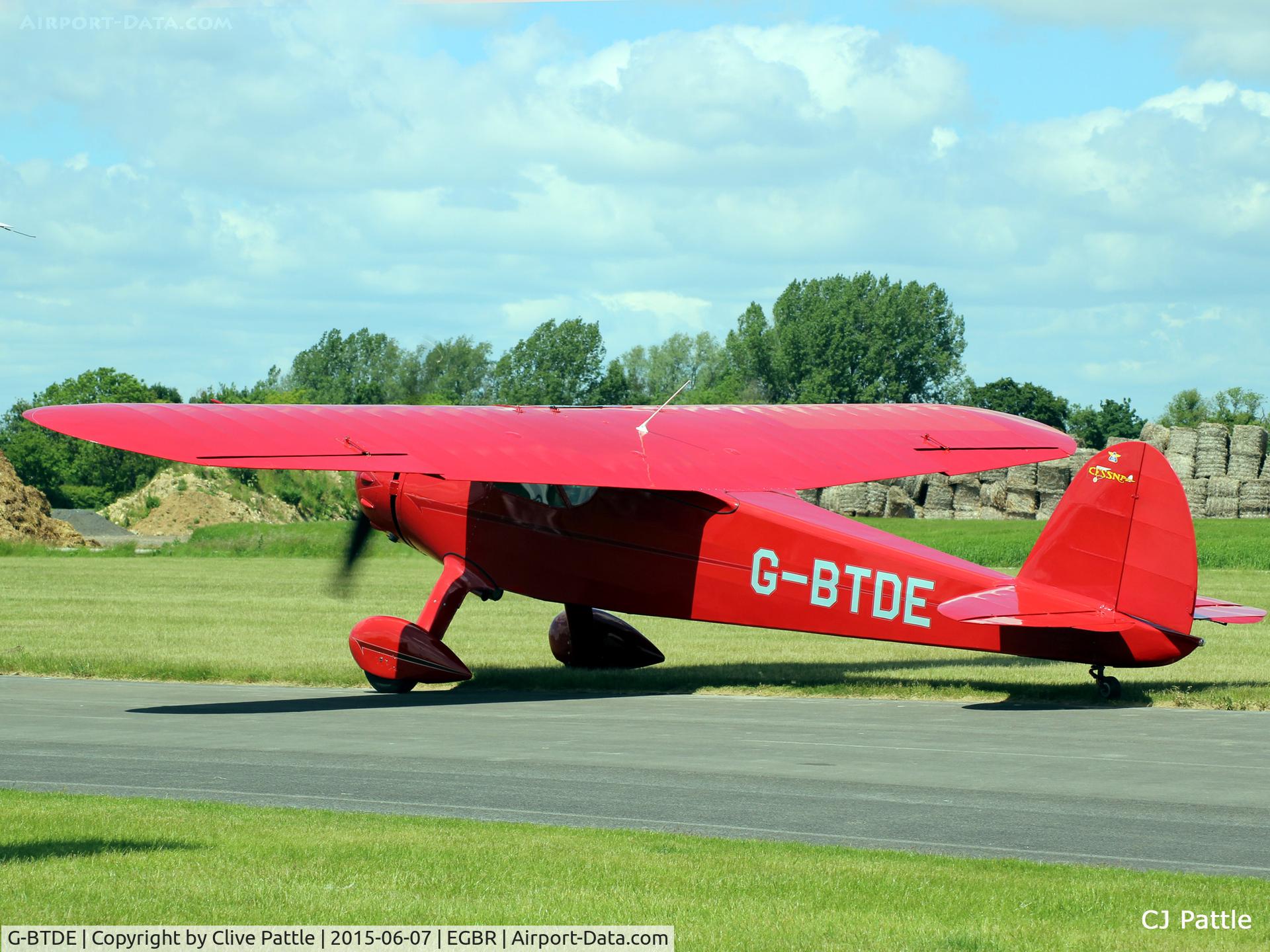 G-BTDE, 1940 Cessna C-165 Airmaster C/N 551, In action at The Real Aeroplane Company Ltd Radial Fly-In, Breighton Airfield, Yorkshire, U.K.  - EGBR