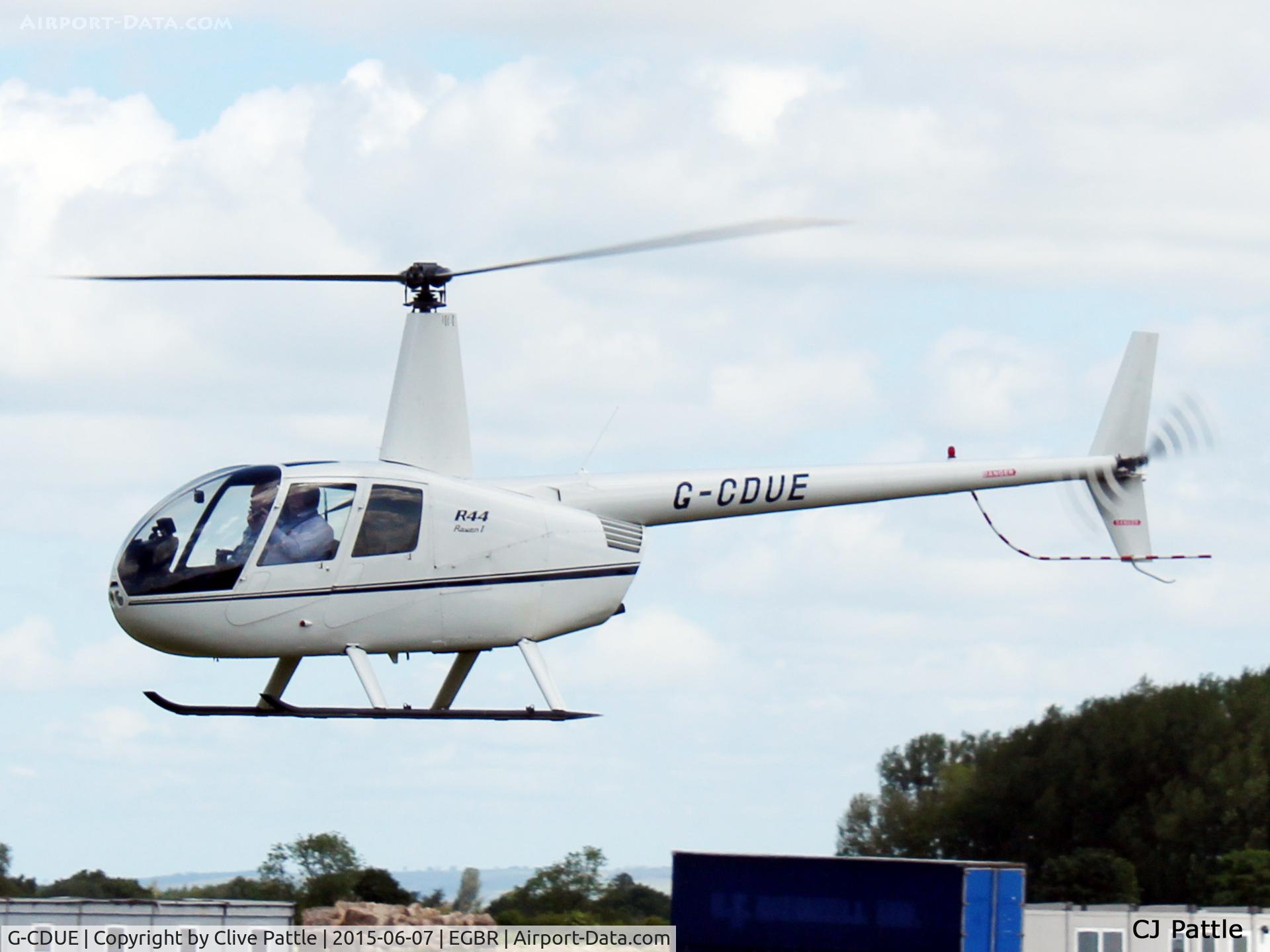 G-CDUE, 2005 Robinson R44 Raven C/N 1549, In action at The Real Aeroplane Company Ltd Radial Fly-In, Breighton Airfield, Yorkshire, U.K.  - EGBR