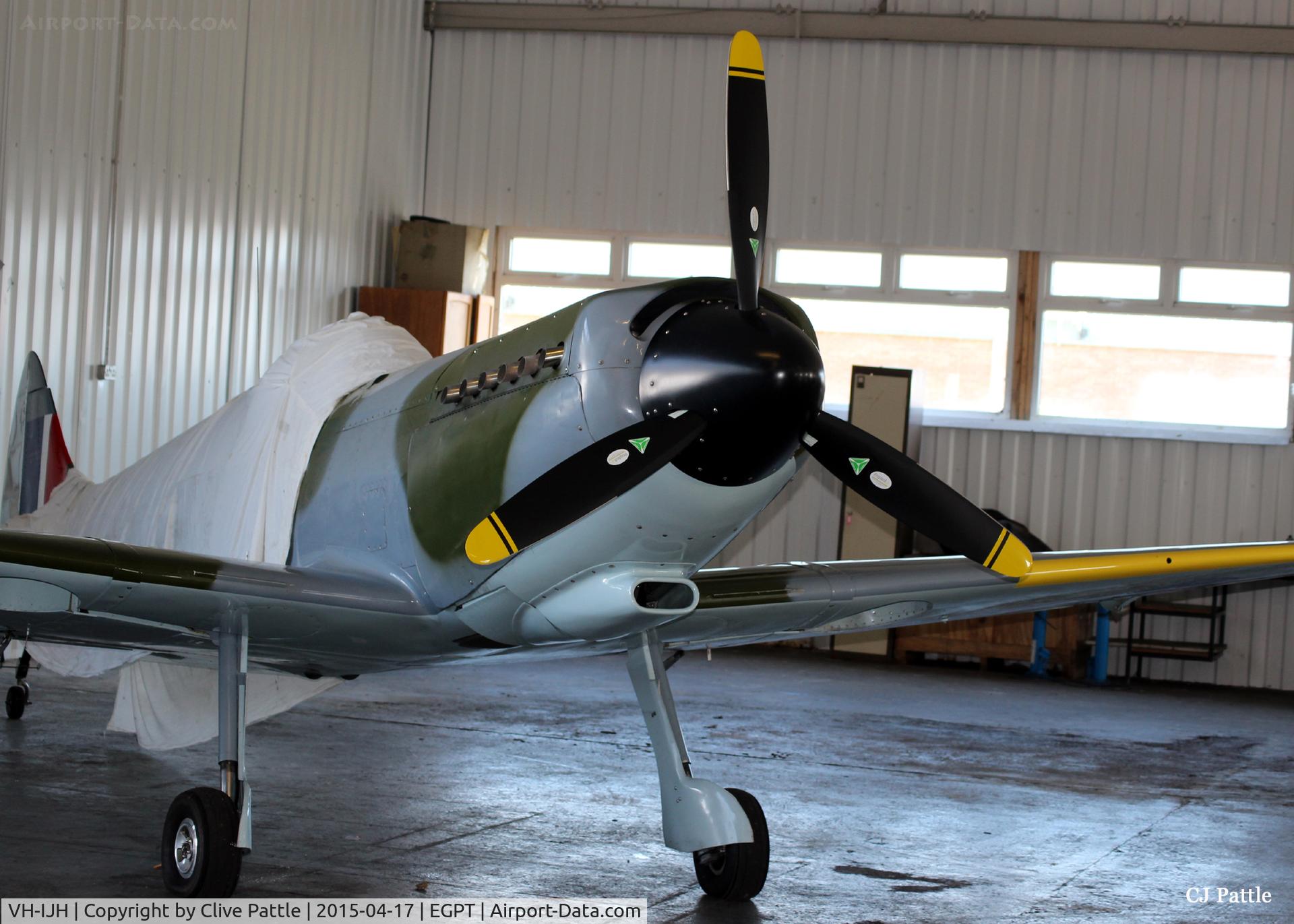 VH-IJH, Supermarine Aircraft Spitfire Mk.26 C/N 036, Hangared at Perth Scone airfield, UK - EGPT