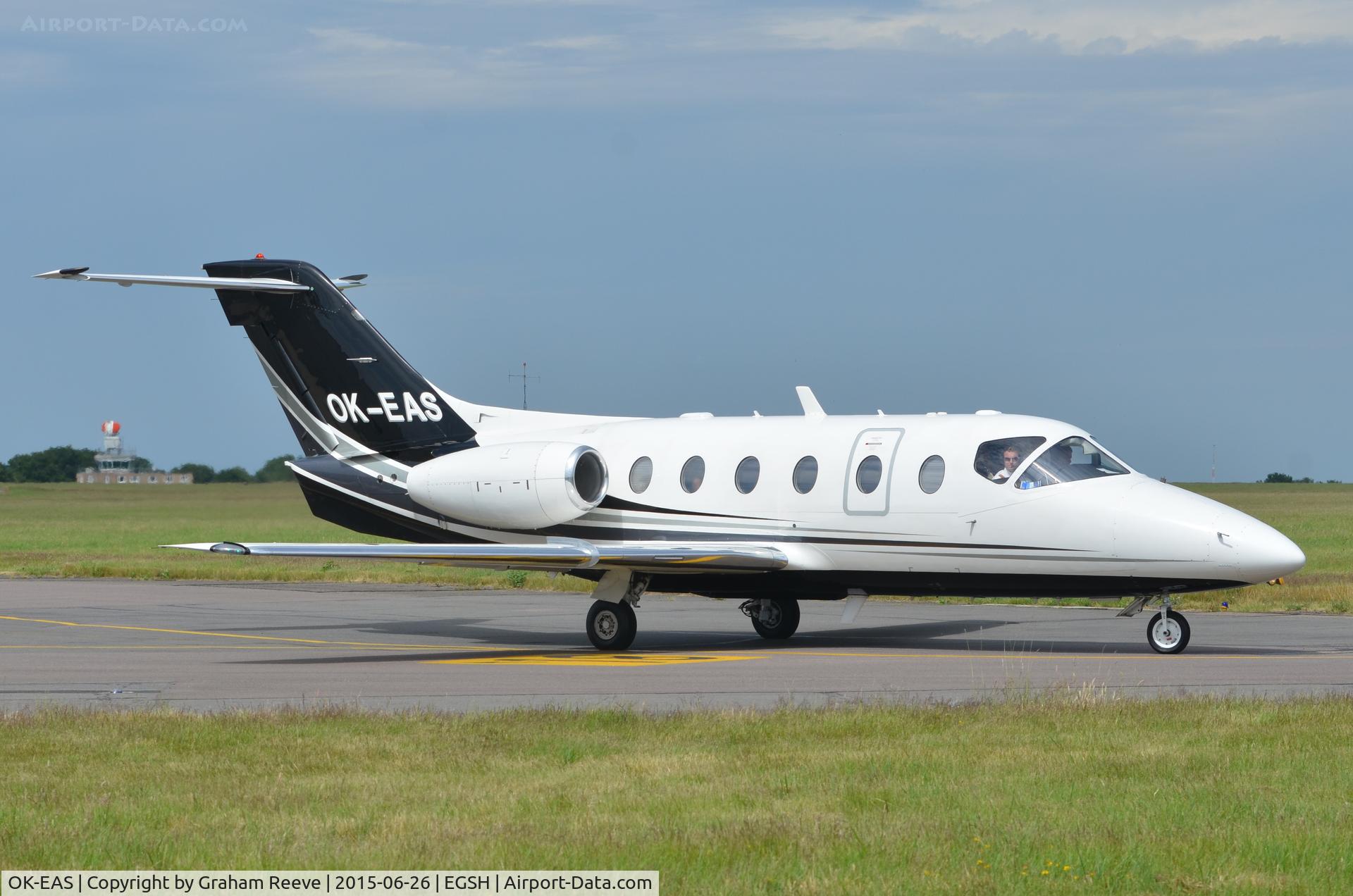OK-EAS, 1998 Beech 400XT Nextant Beechjet C/N RK-180, Departing from Norwich.
