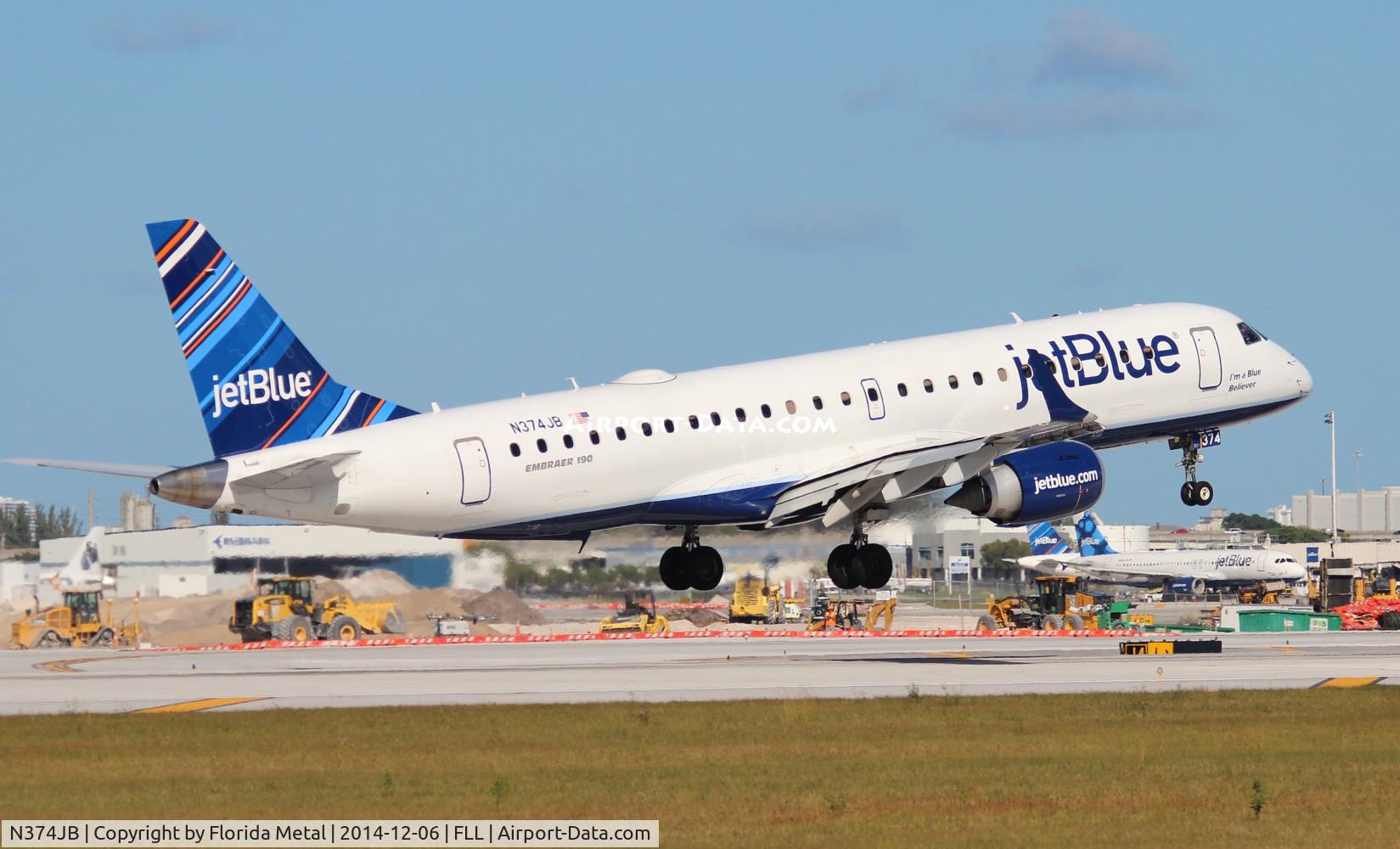 N374JB, 2013 Embraer ERJ-190-100 IGW 190AR C/N 19000629, Jet Blue