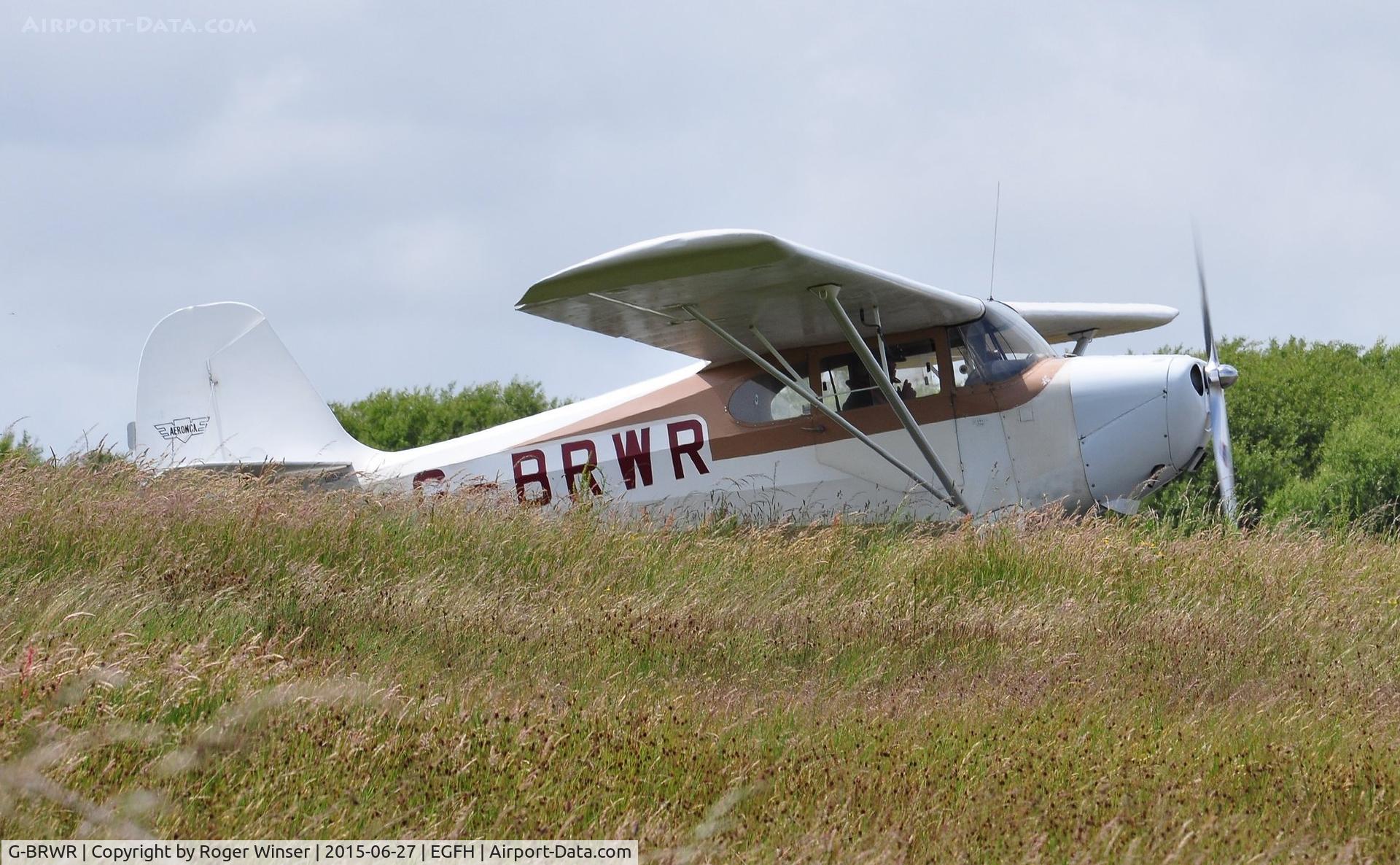 G-BRWR, 1946 Aeronca 11AC Chief Chief C/N 11AC-1319, Visiting Aeronca Chief. Time to cut the grass!!