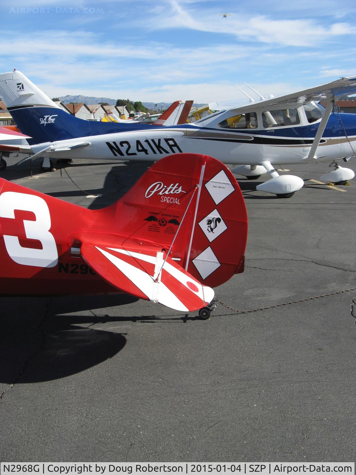 N2968G, 1966 Pitts S-LHN C/N 2902, 1966 Pitts SPECIAL LHN, Lycoming O-290, Experimental class, tail decor
