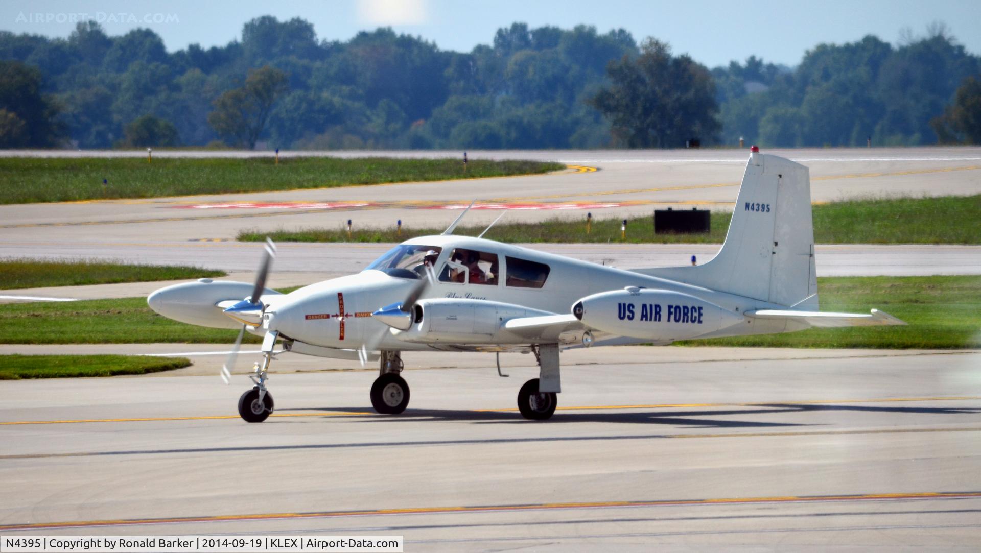 N4395, 1958 Cessna U-3A Blue Canoe (310A) C/N 38114, Taxi Lexington