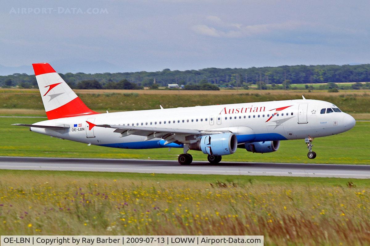 OE-LBN, 1997 Airbus A320-214 C/N 768, Airbus A320-214 [0768] (Austrian Airlines) Vienna-Schwechat~OE 13/07/2009