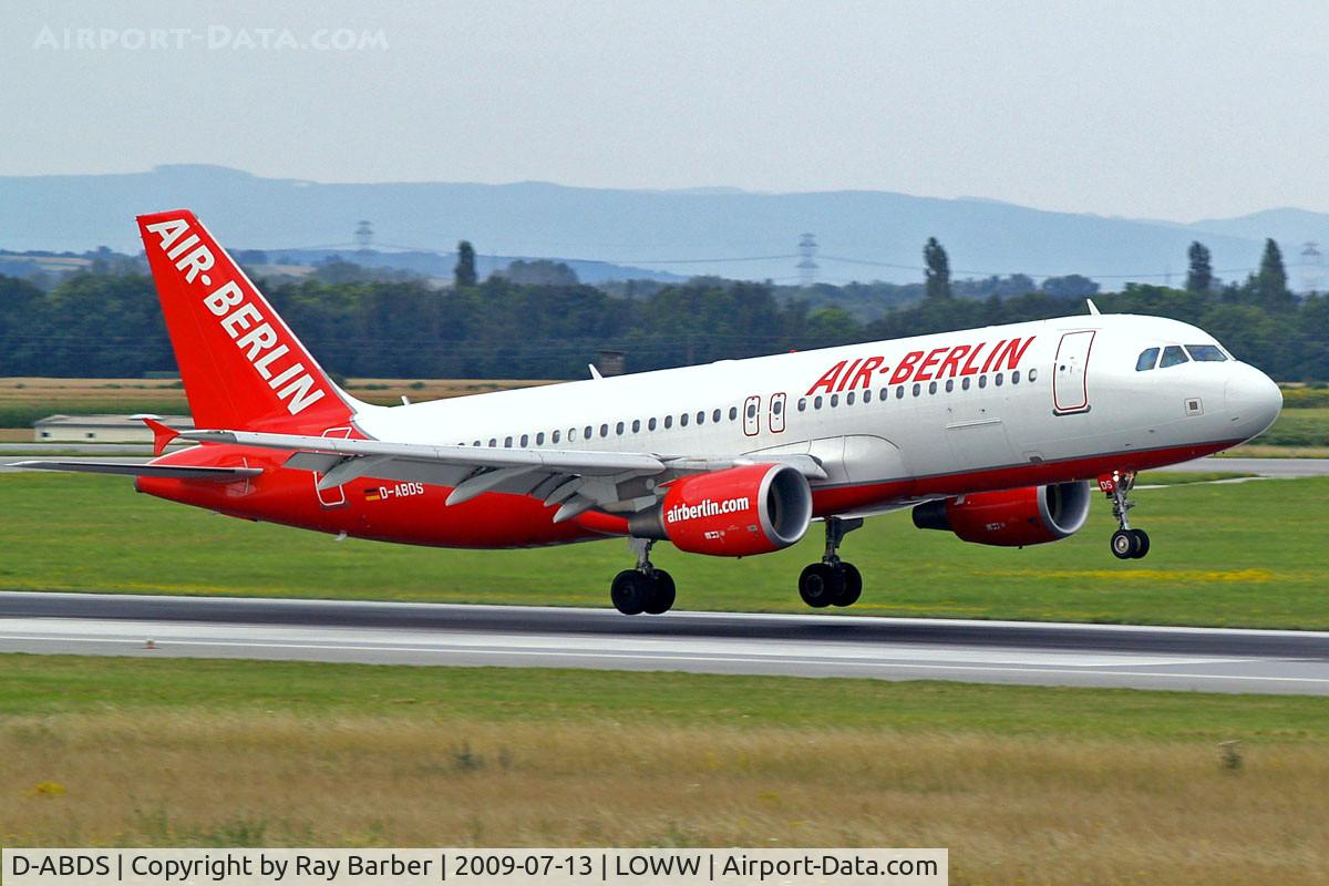 D-ABDS, 2007 Airbus A320-214 C/N 3289, Airbus A320-214 [3289] (Air Berlin) Vienna-Schwechat~OE 13/07/2009